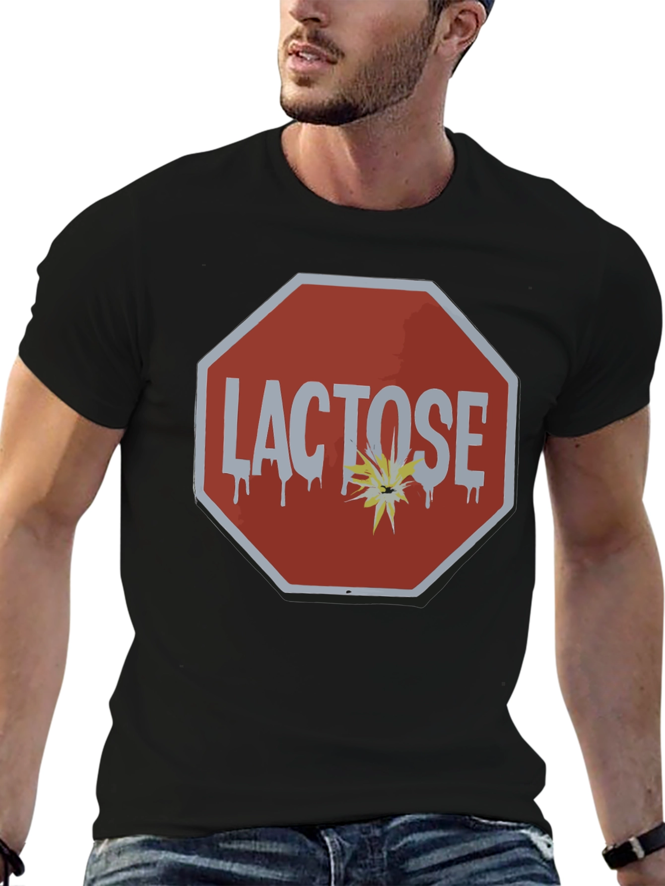 Lactose Intolerance Stop Sign T-Shirt
