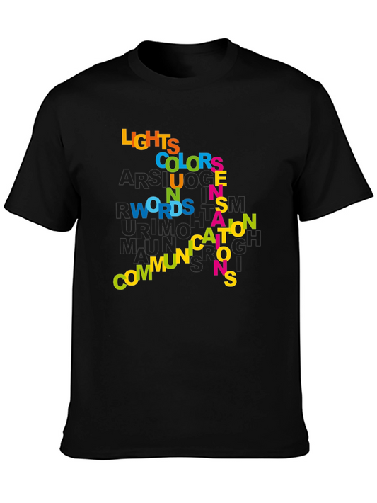 Colorful Word Art Graphic Tee Shirt