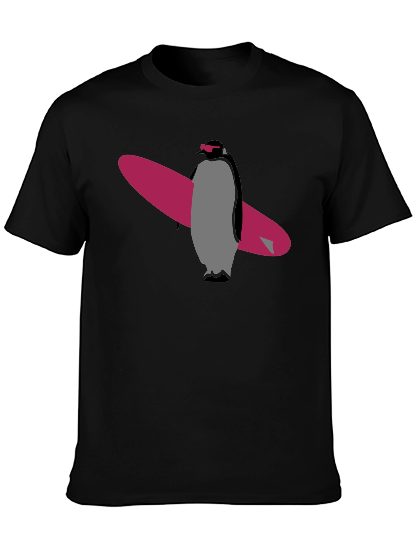 Cool Penguin Surfer Graphic T-Shirt