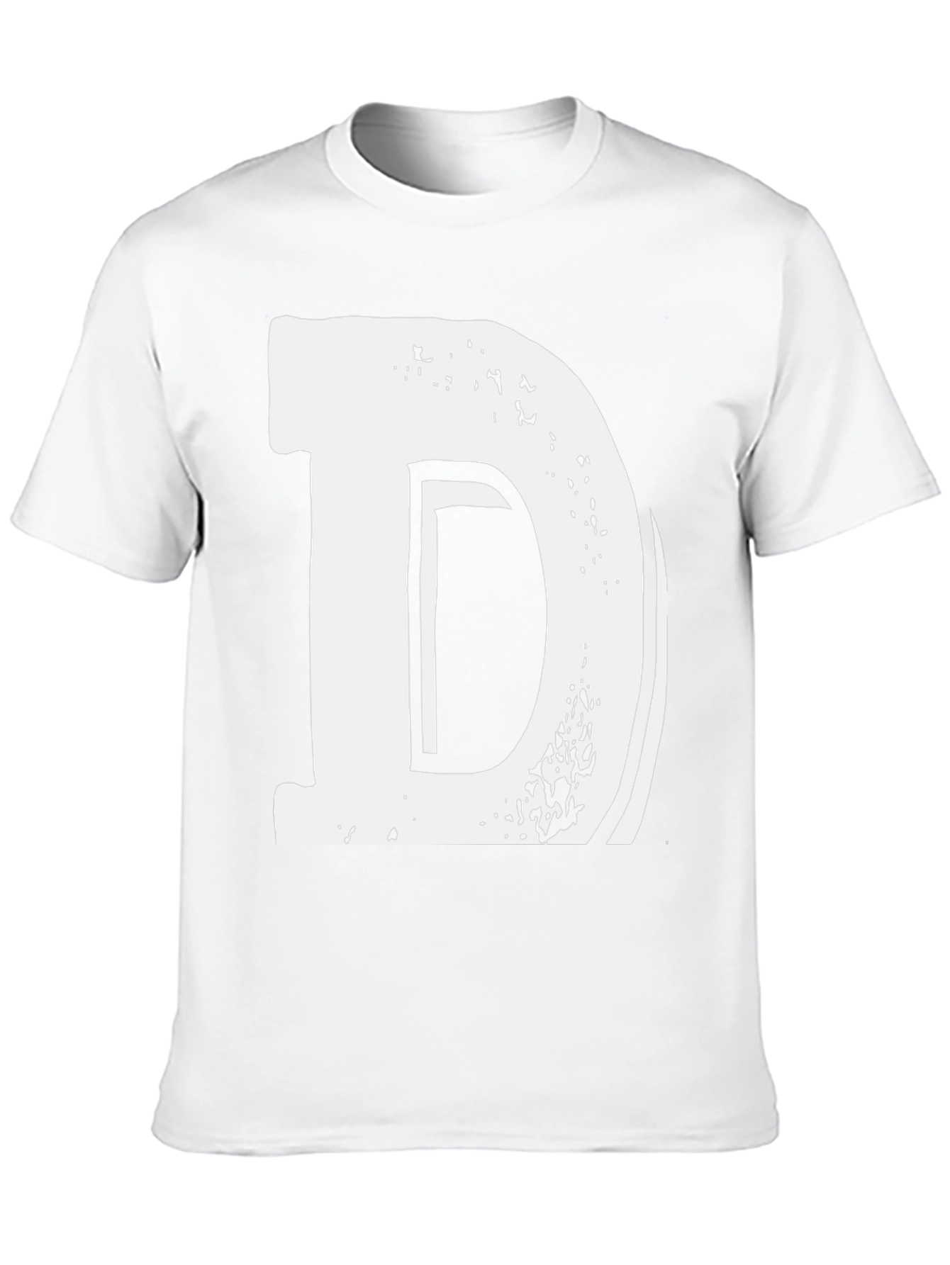 Bold Letter D Graphic Tee - Casual Black T-Shirt