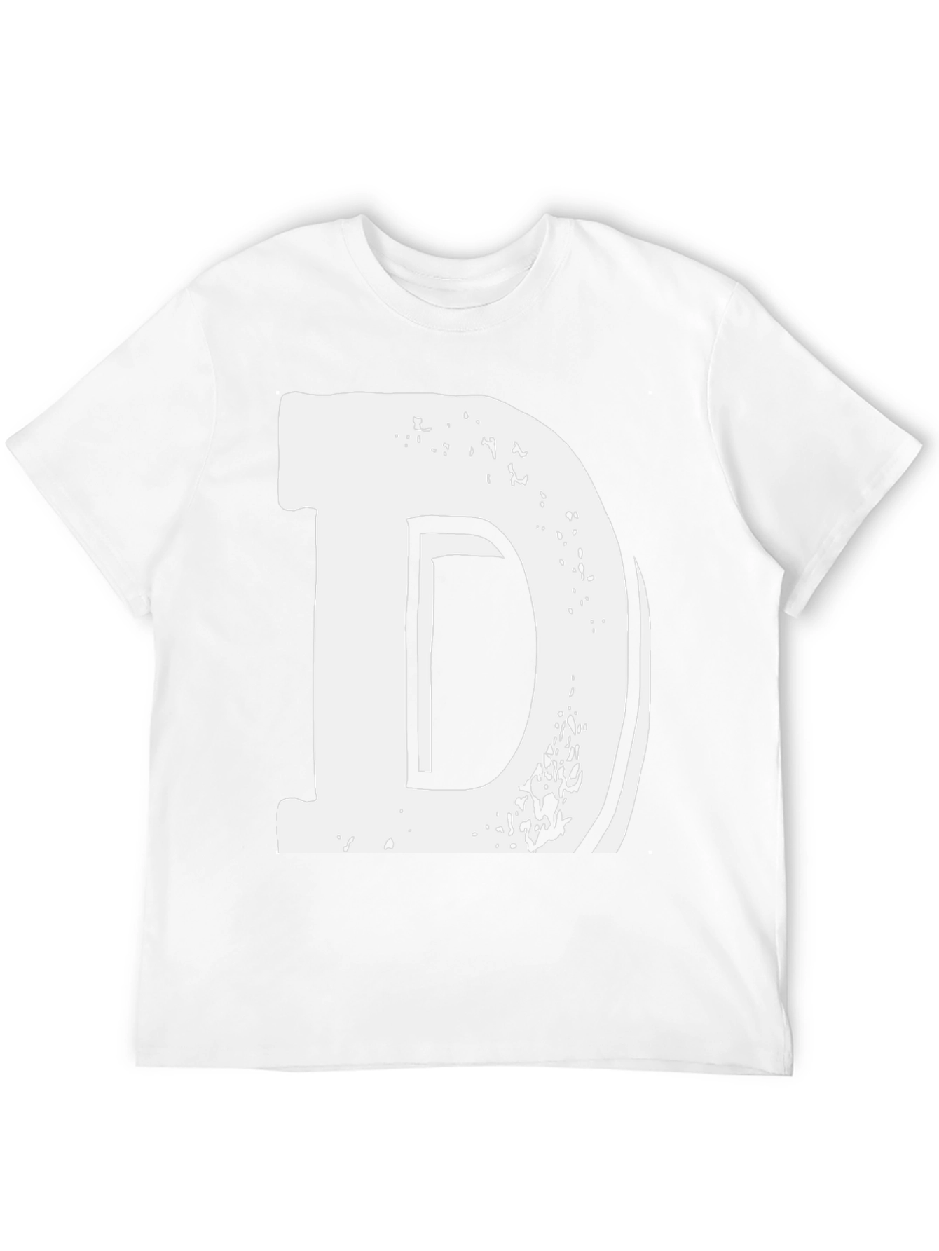 Bold Letter D Graphic Tee - Casual Black T-Shirt