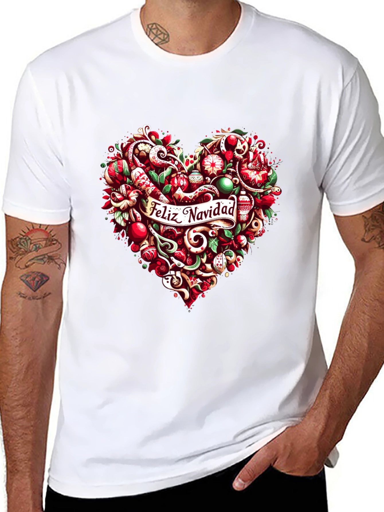 Feliz Navidad Heart Christmas Holiday T-Shirt