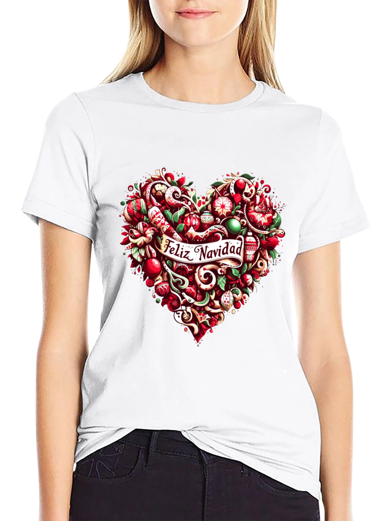 Feliz Navidad Heart Christmas Holiday T-Shirt