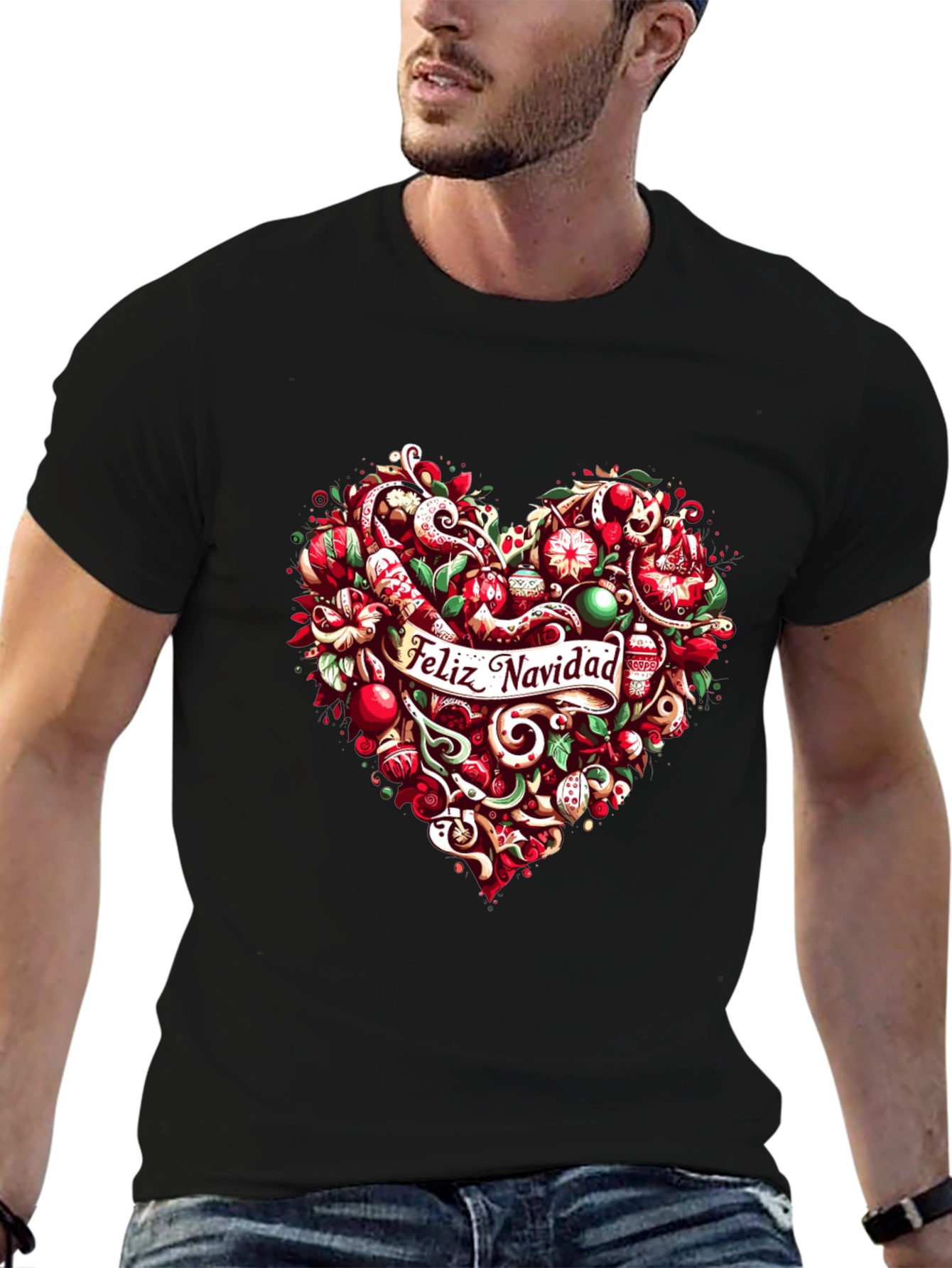 Feliz Navidad Heart Christmas Holiday T-Shirt