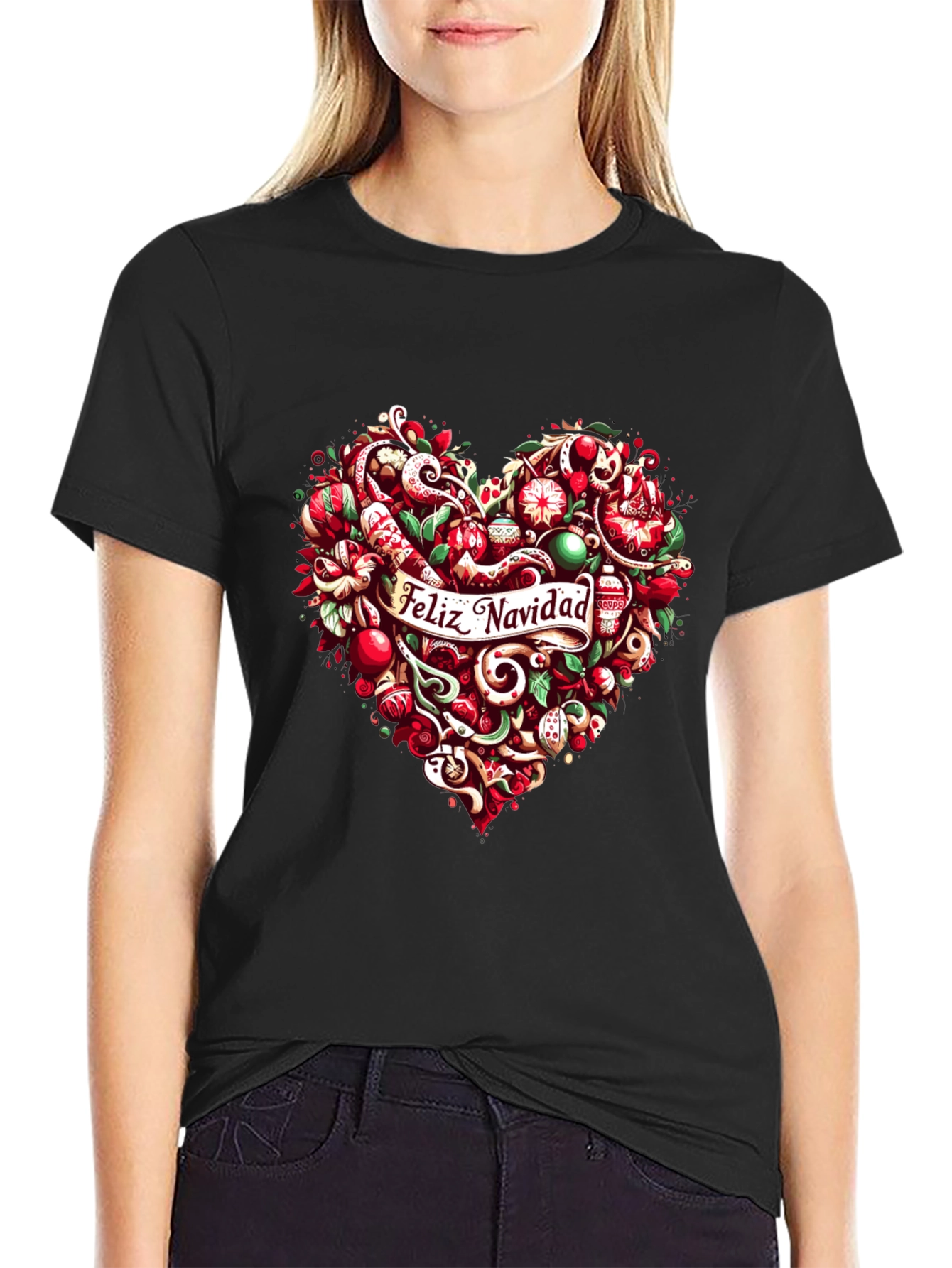 Feliz Navidad Heart Christmas Holiday T-Shirt