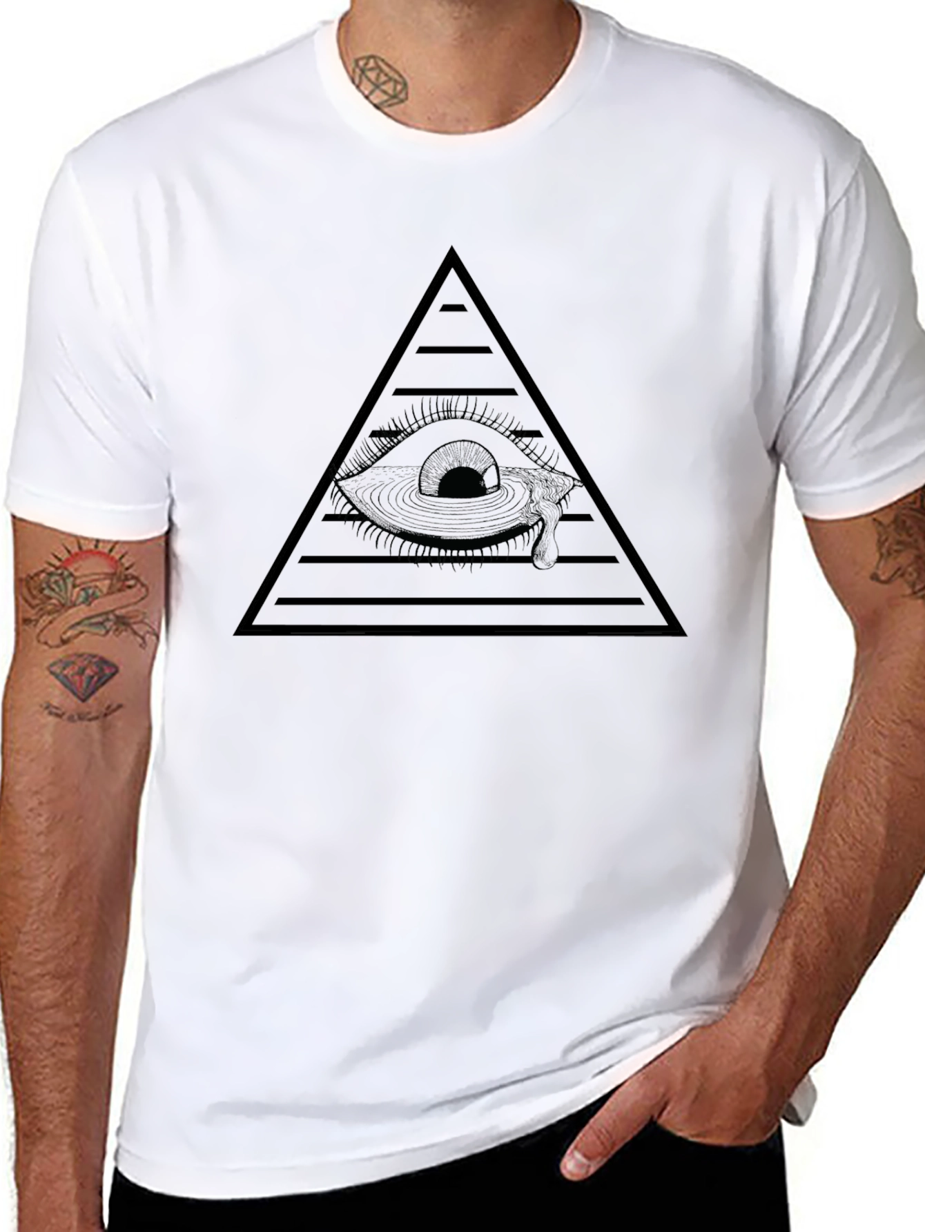 Illuminati Eye Pyramid Graphic Tee - Black