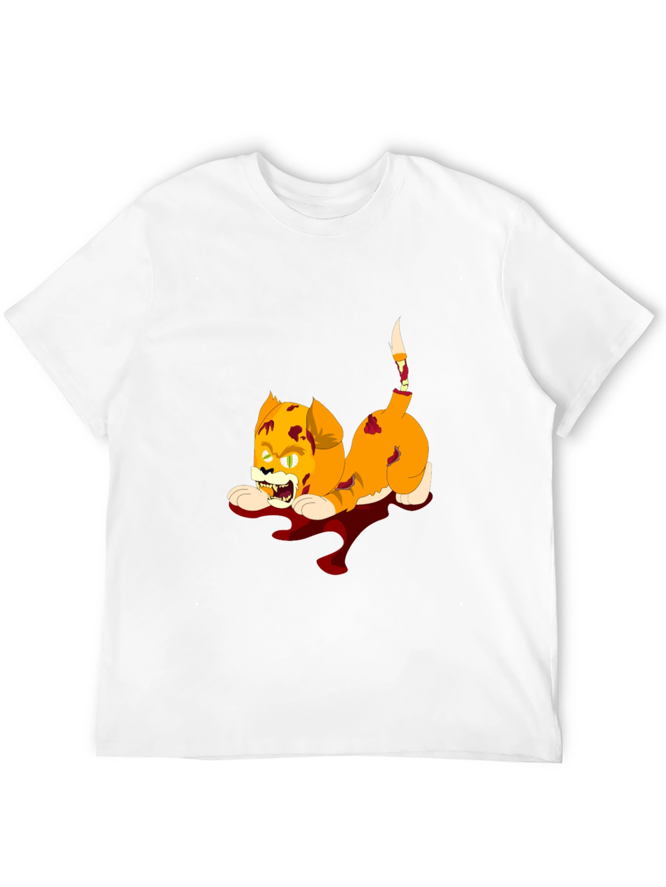 Zombie Cat Graphic Black T-Shirt