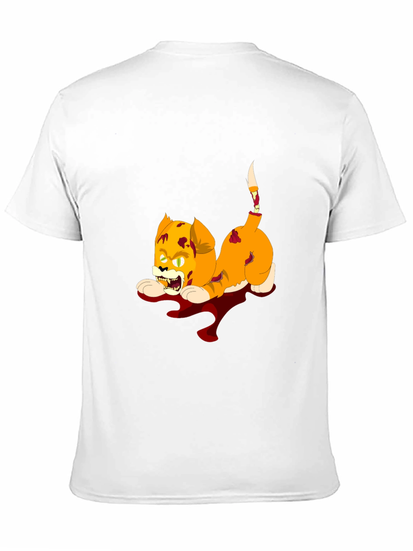 Zombie Cat Graphic Black T-Shirt
