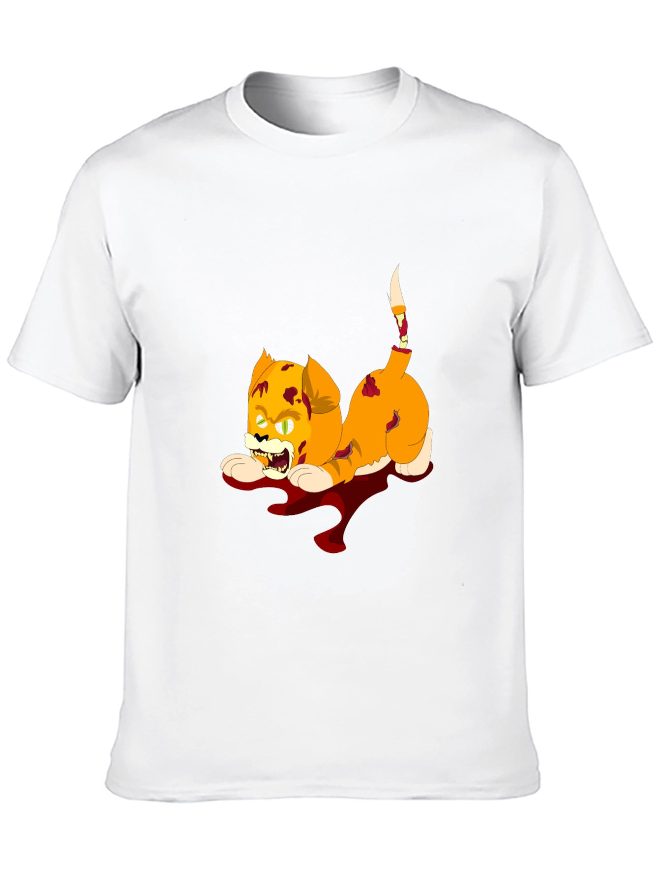 Zombie Cat Graphic Black T-Shirt