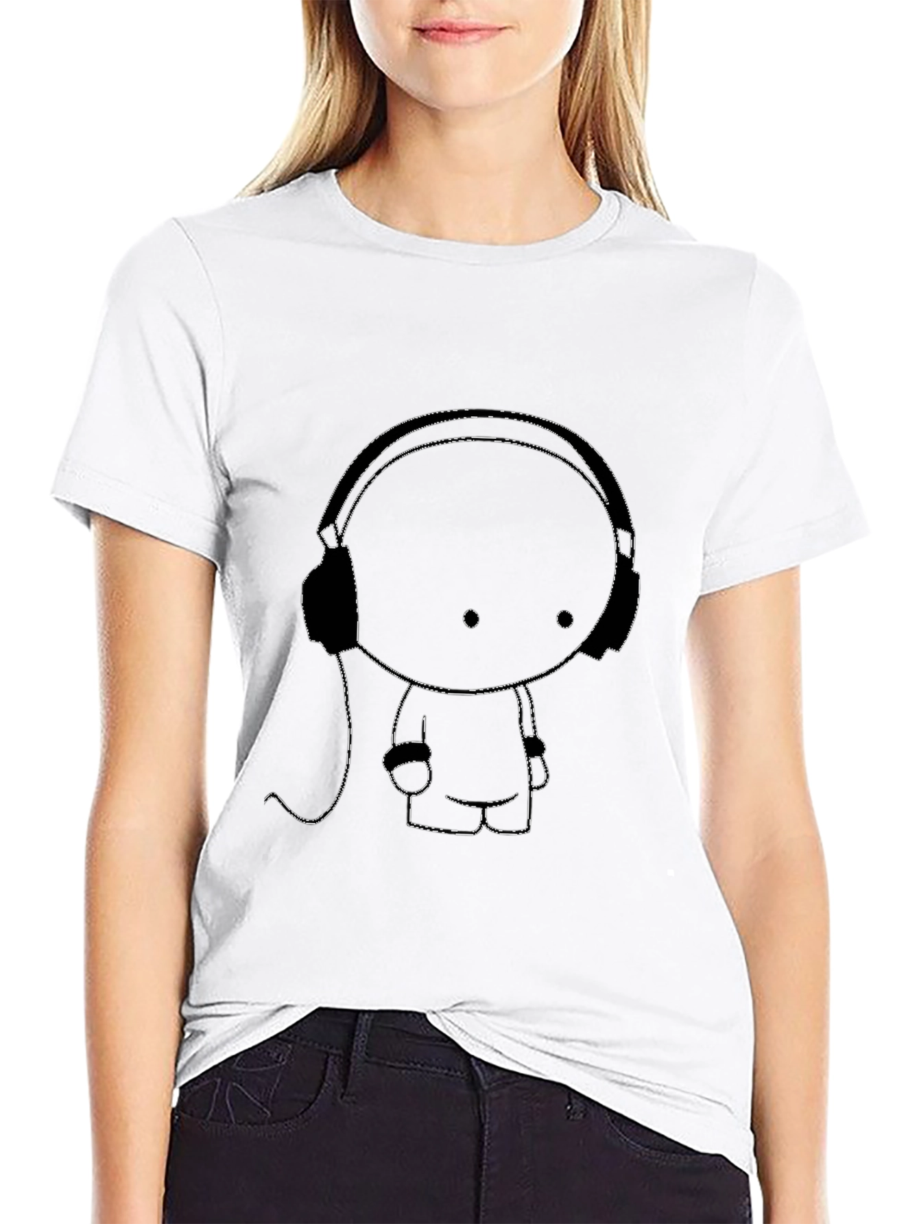 Cool Graphic Tee - Cartoon Character with Headphones