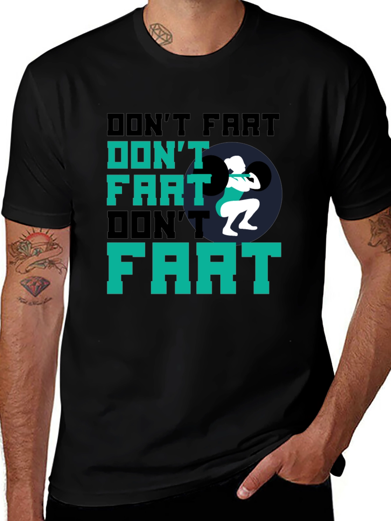 Dont Fart Weightlifting Black T-Shirt
