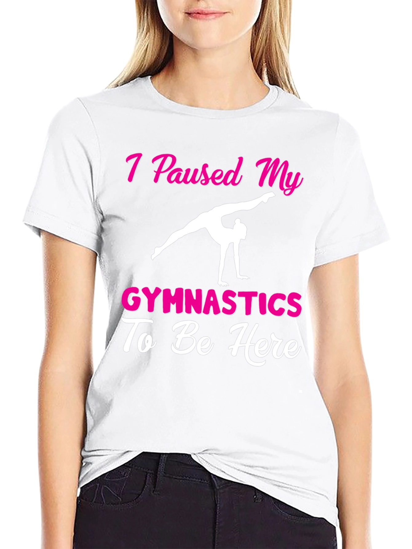 Gymnastics Paused T-Shirt - Black Graphic Tee