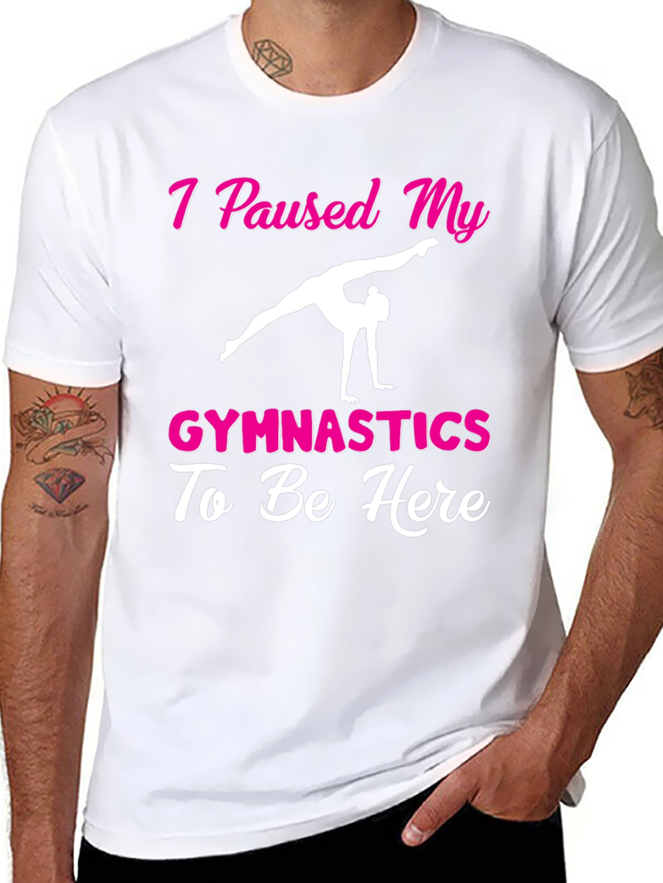 Gymnastics Paused T-Shirt - Black Graphic Tee