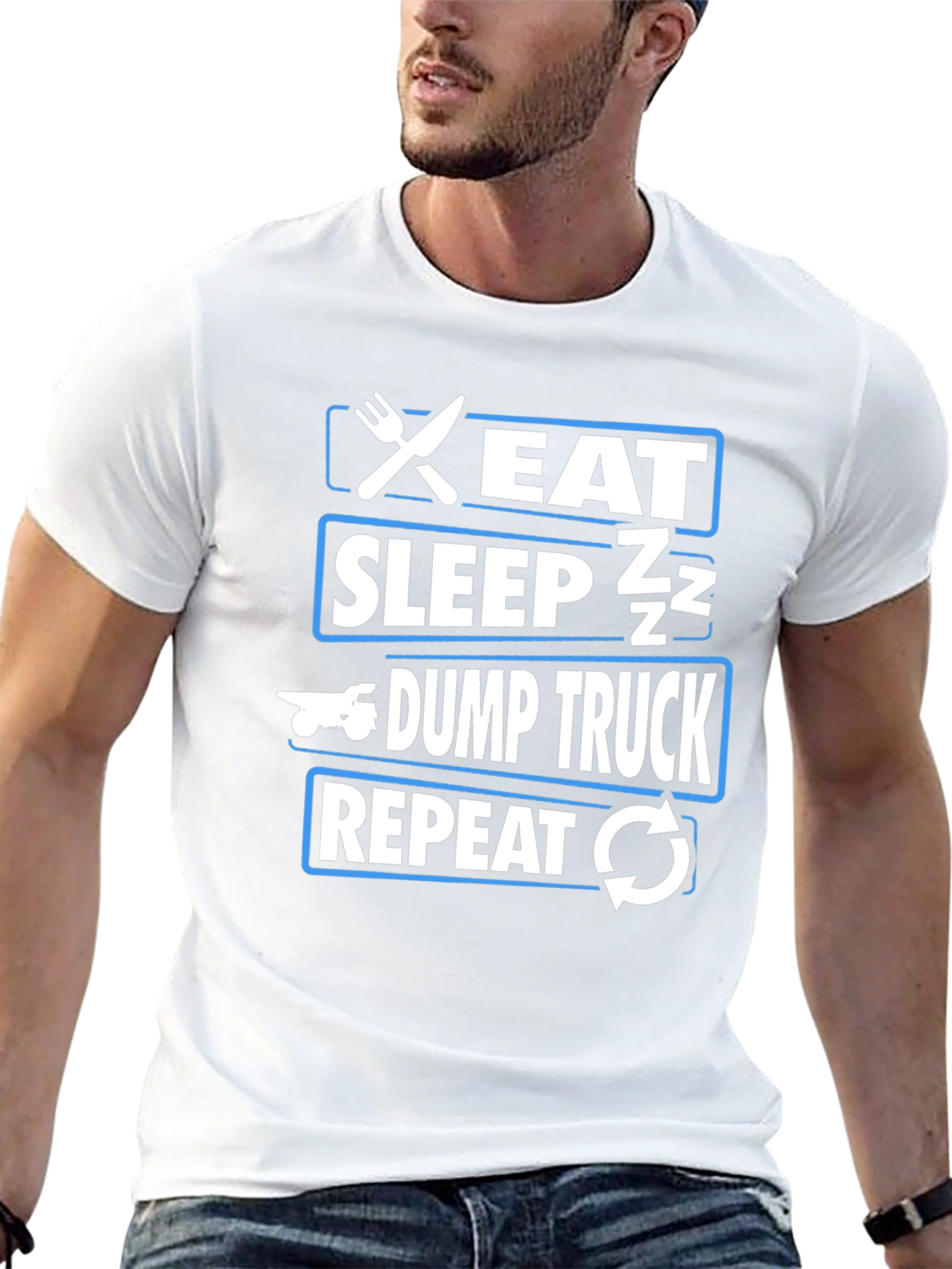 Eat Sleep Dump Truck Repeat Black T-Shirt