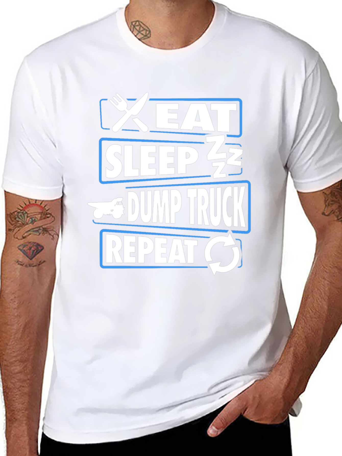 Eat Sleep Dump Truck Repeat Black T-Shirt