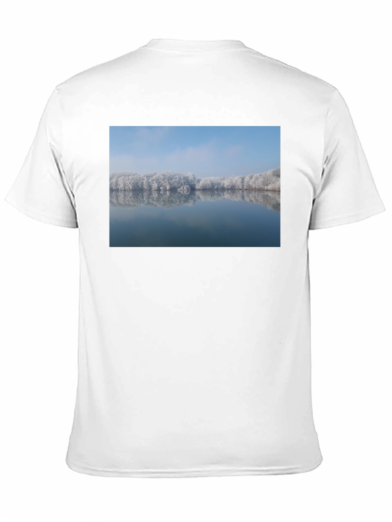 Winter Lake Reflection Graphic Tee - Black