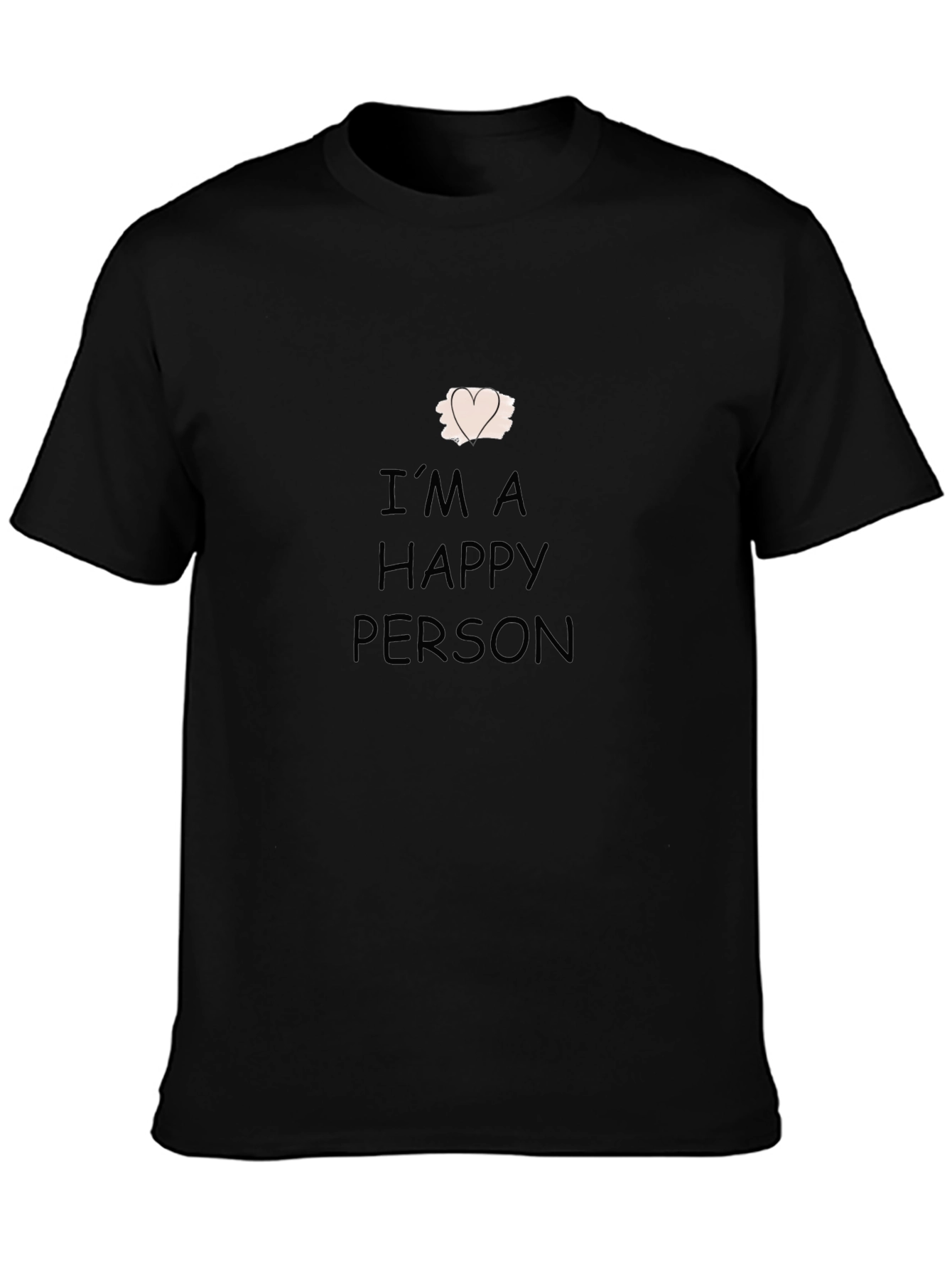 Happy Person Black T-Shirt