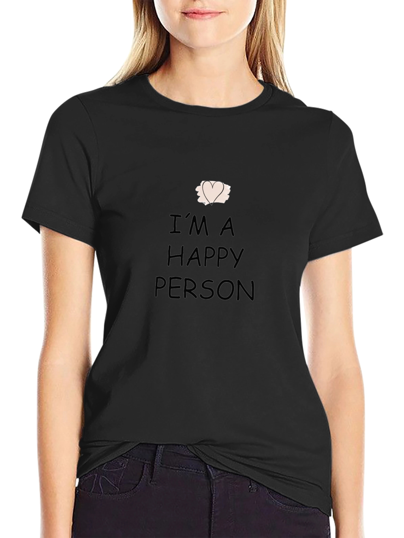 Happy Person Black T-Shirt