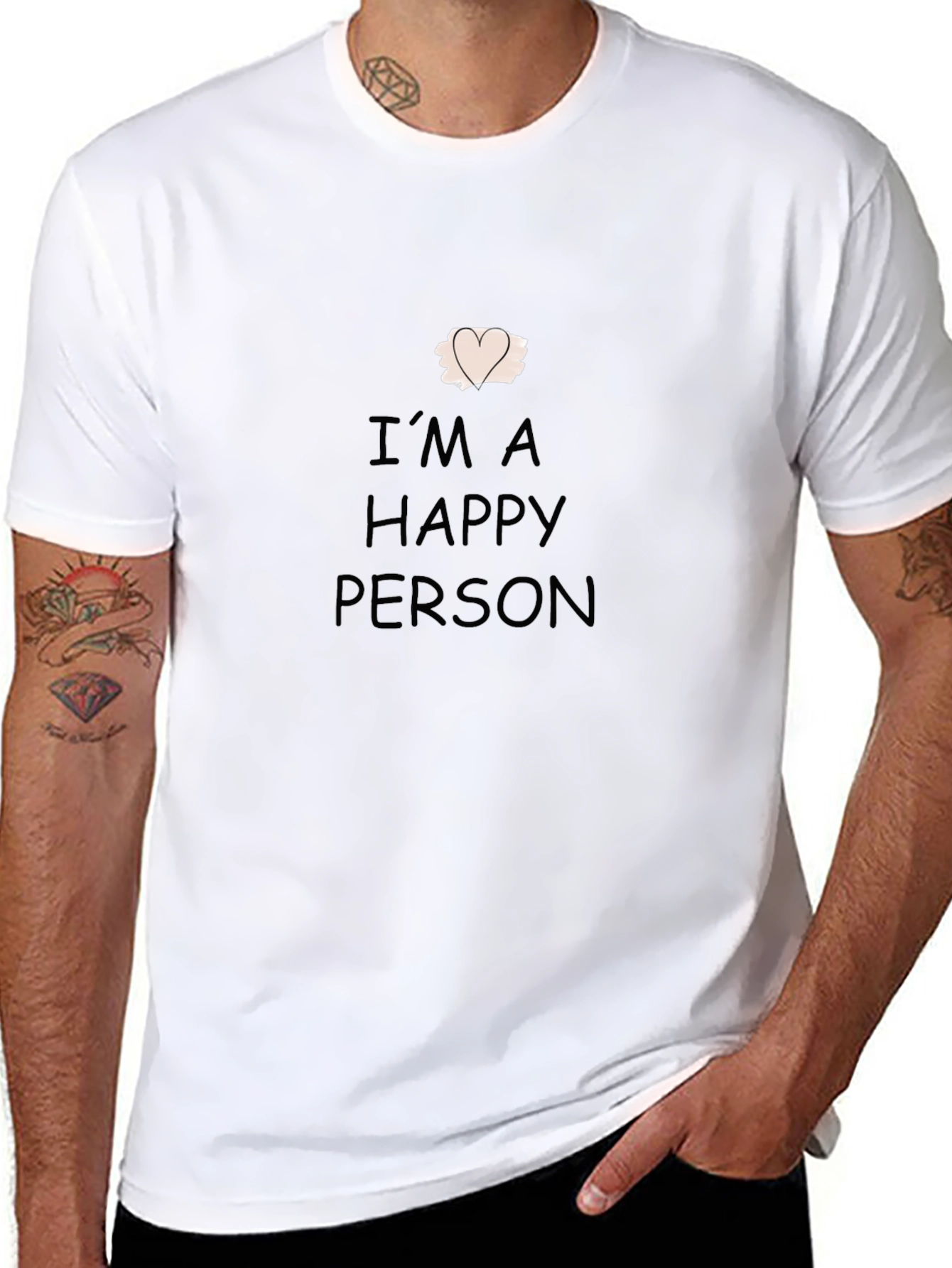 Happy Person Black T-Shirt