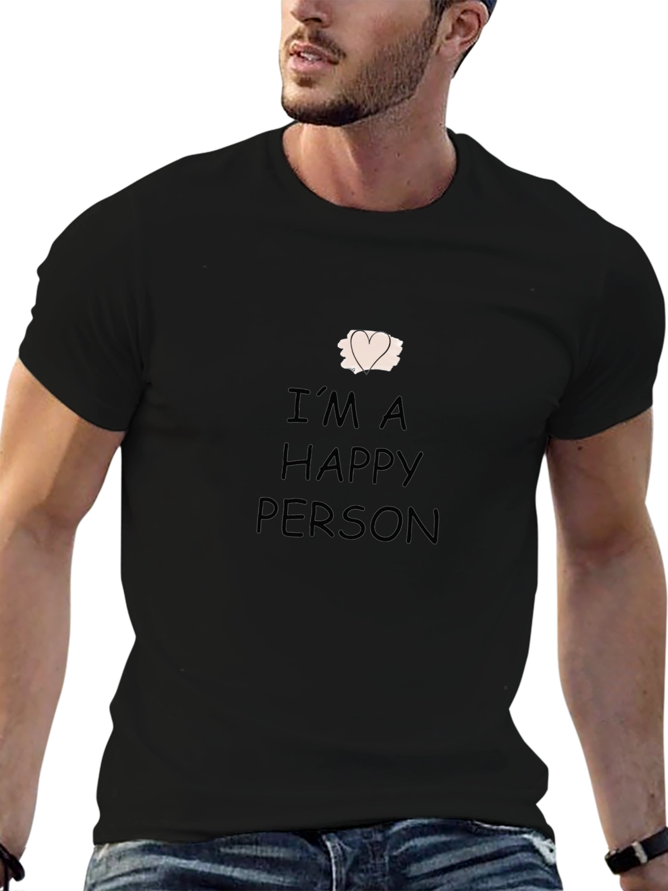 Happy Person Black T-Shirt