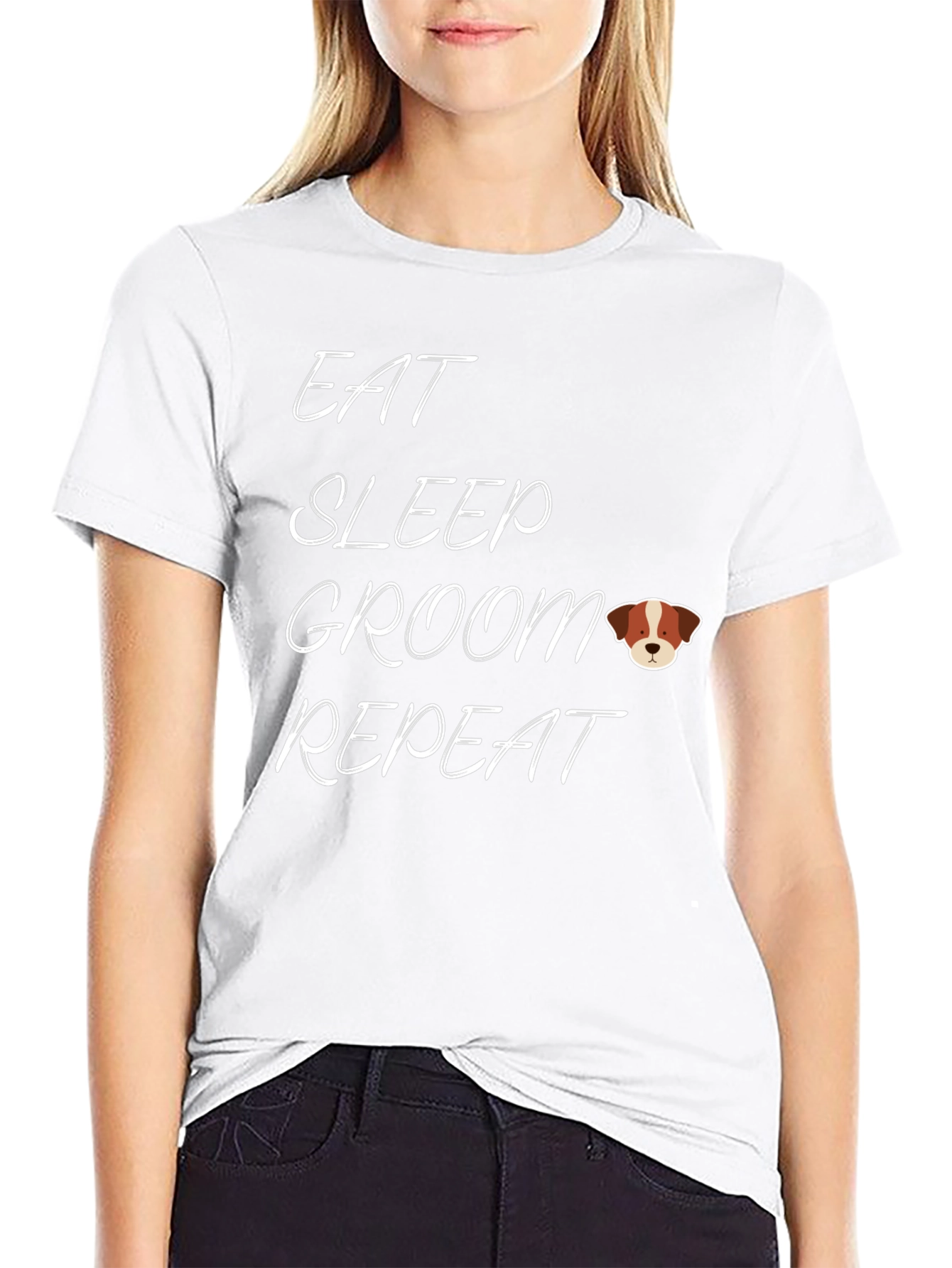 Eat Sleep Groom Repeat - Dog Lover T-Shirt