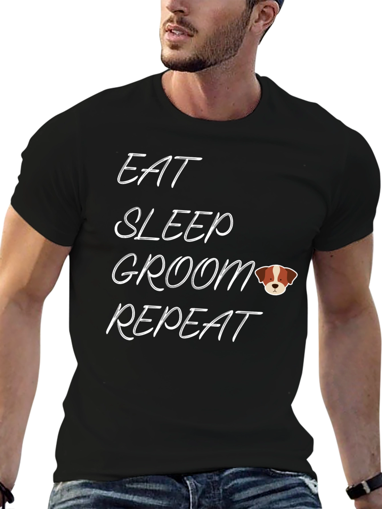 Eat Sleep Groom Repeat - Dog Lover T-Shirt