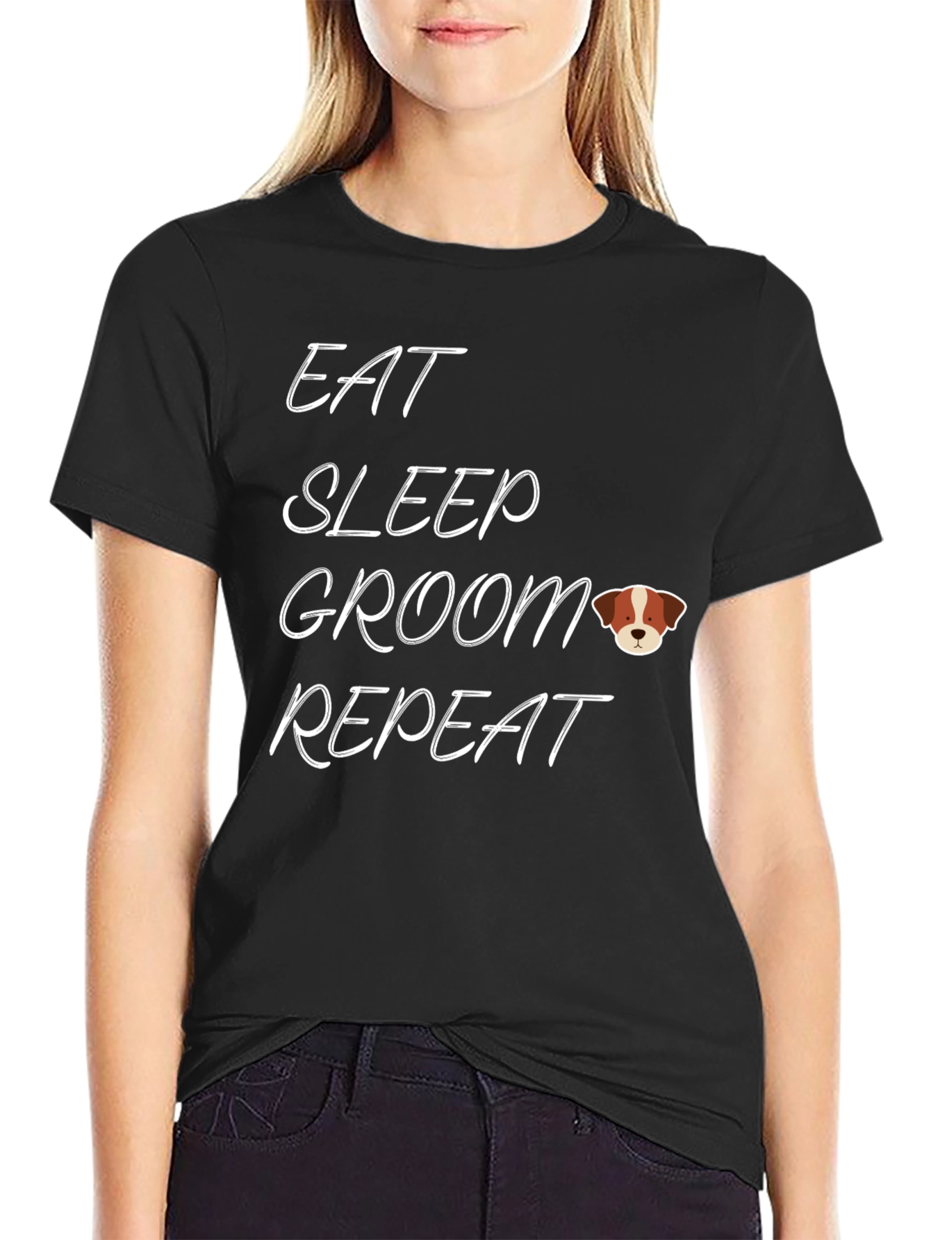 Eat Sleep Groom Repeat - Dog Lover T-Shirt