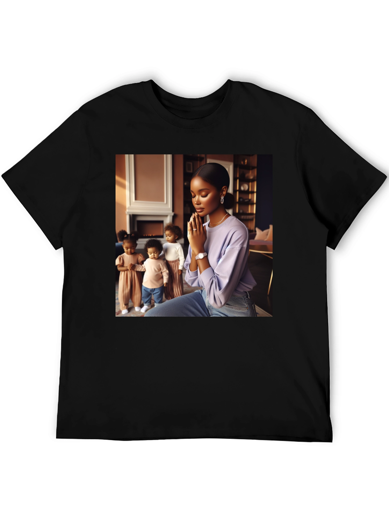 Stylish Graphic Print Black T-Shirt
