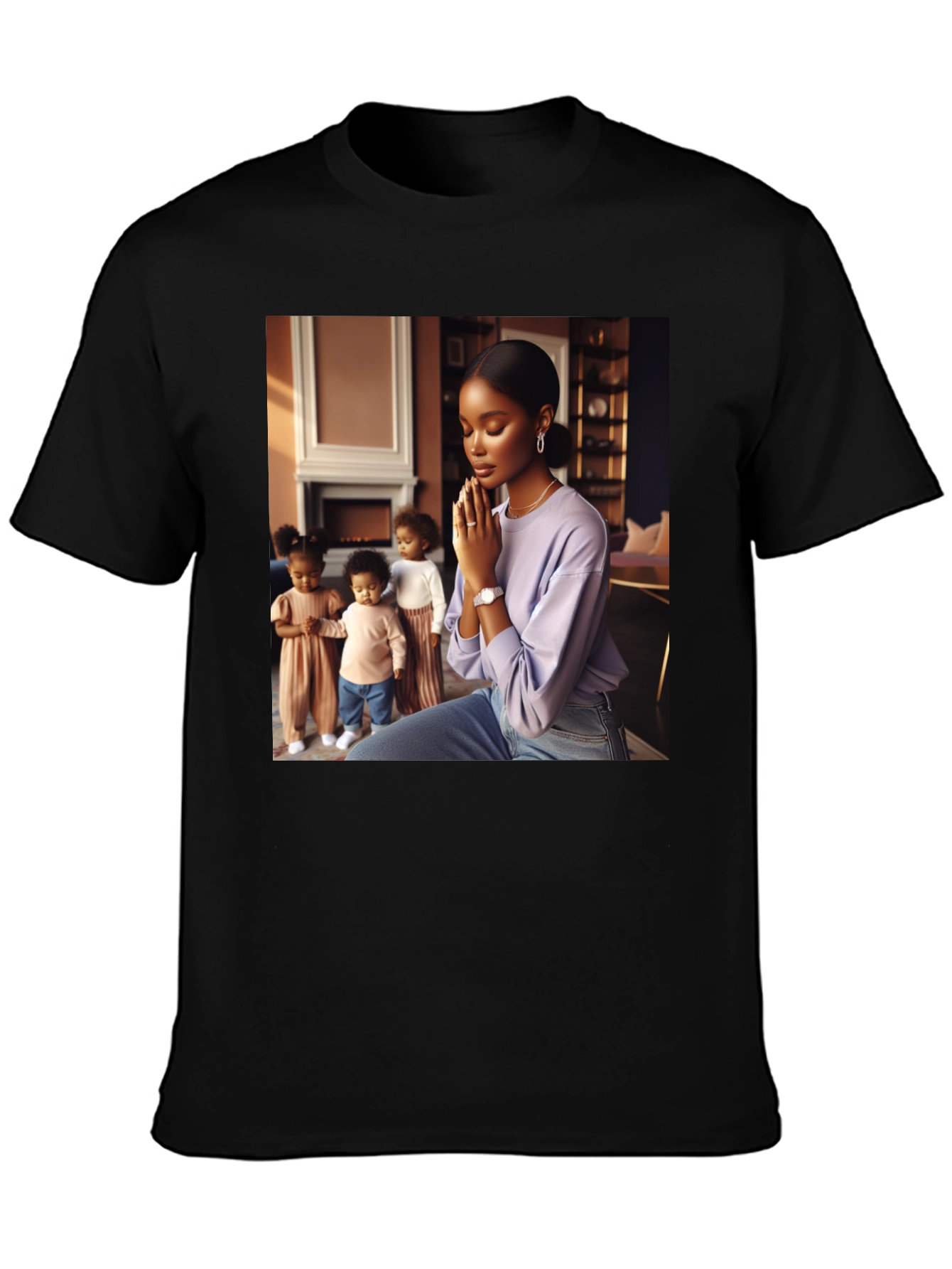 Stylish Graphic Print Black T-Shirt