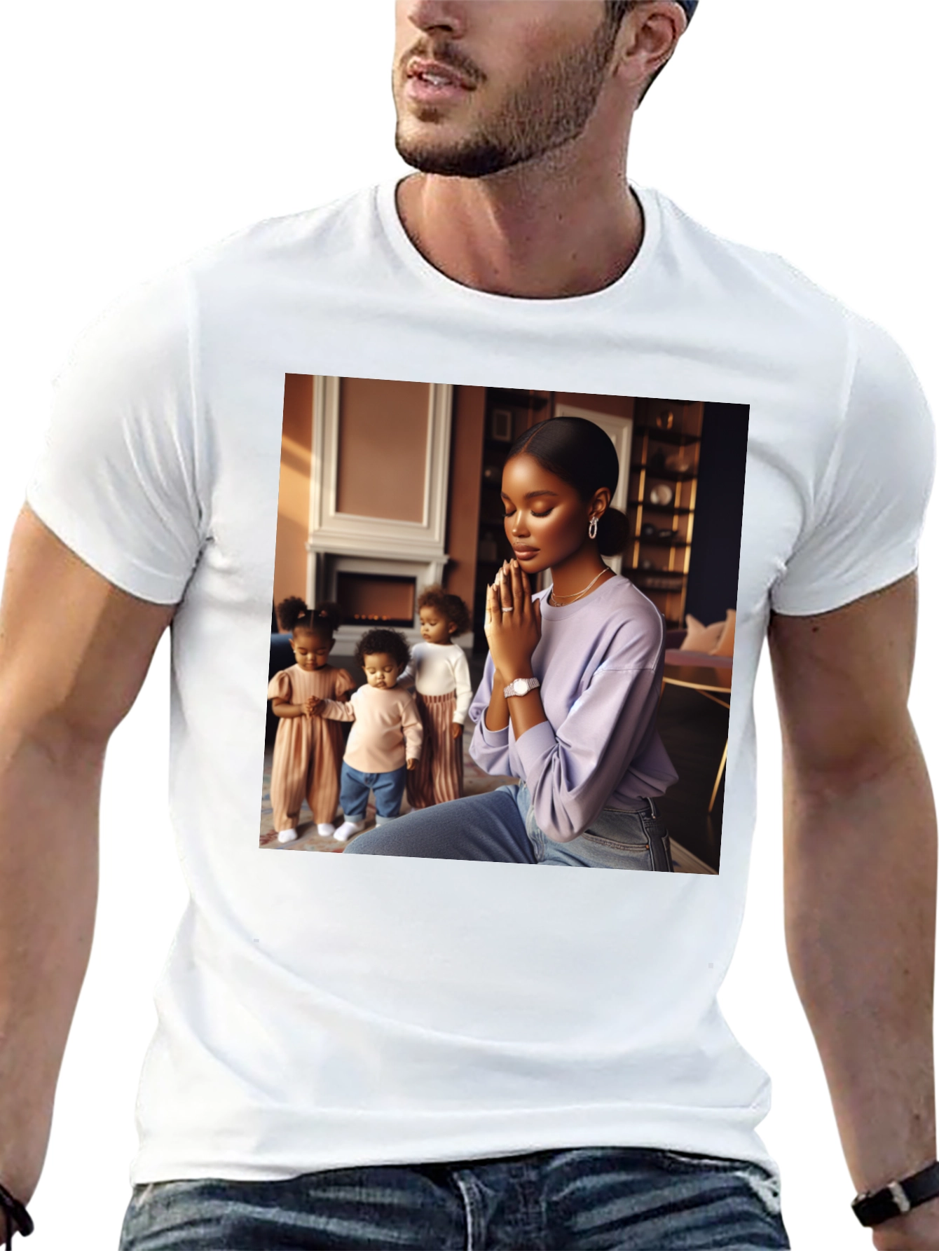 Stylish Graphic Print Black T-Shirt