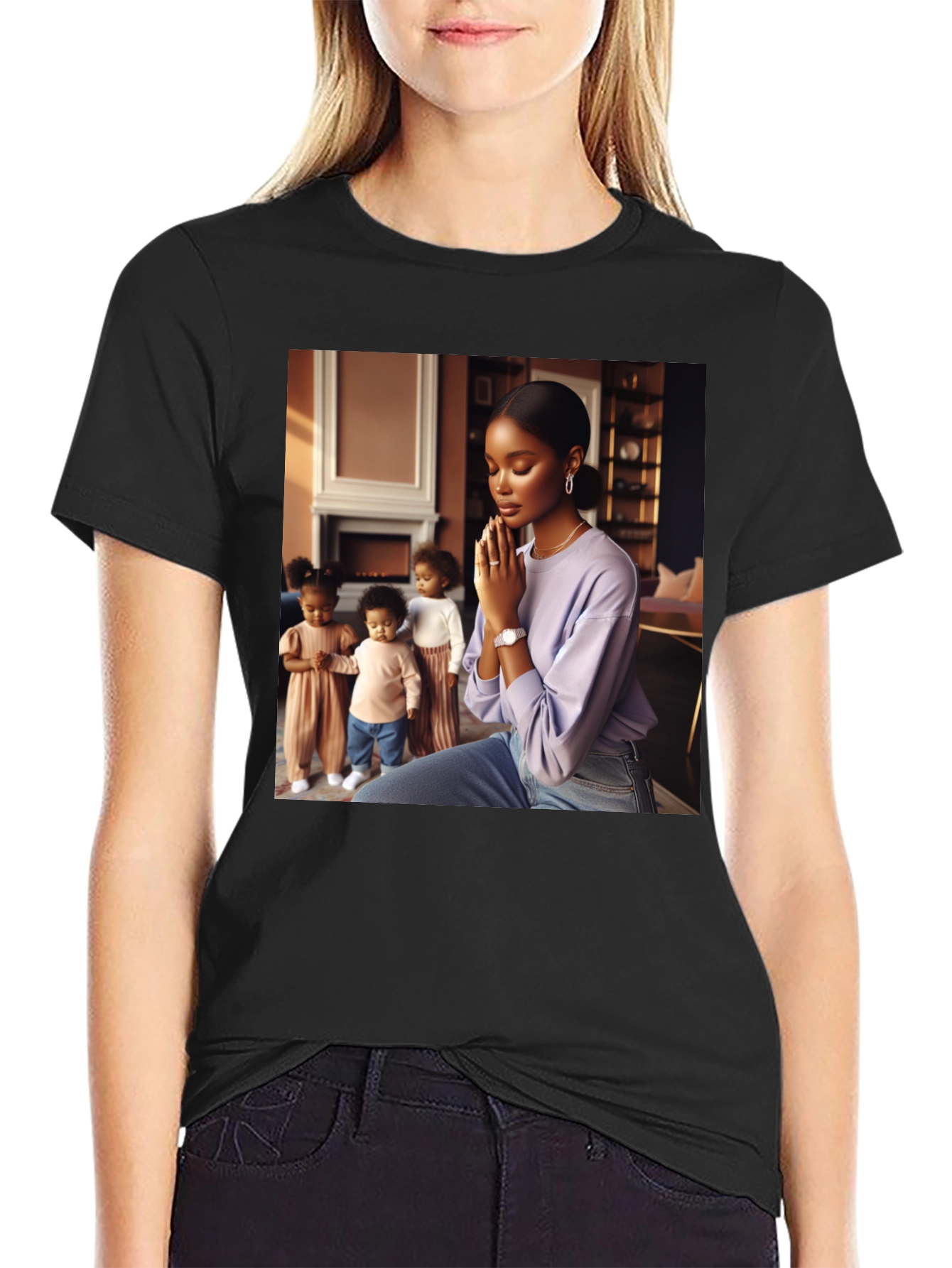 Stylish Graphic Print Black T-Shirt