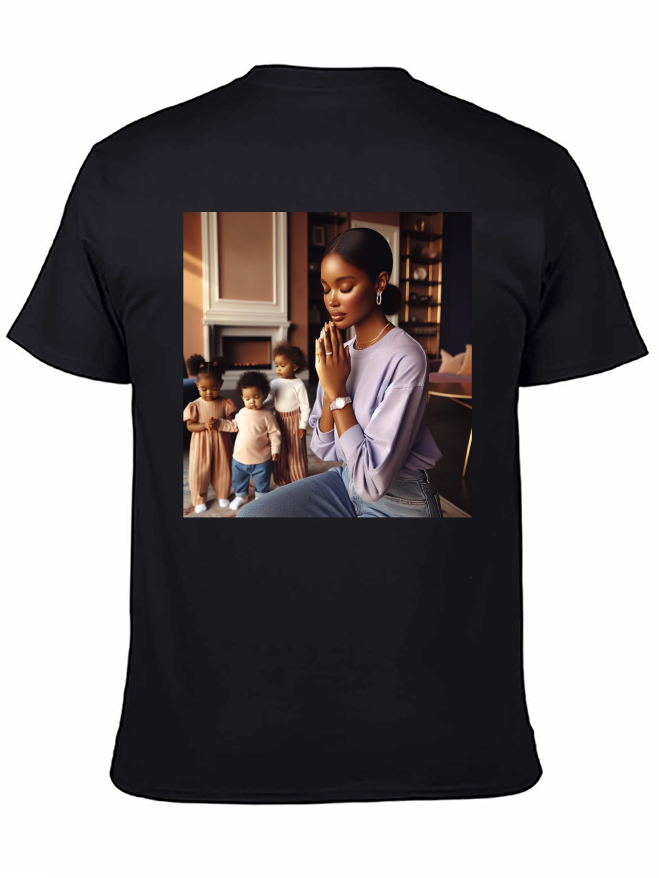 Stylish Graphic Print Black T-Shirt