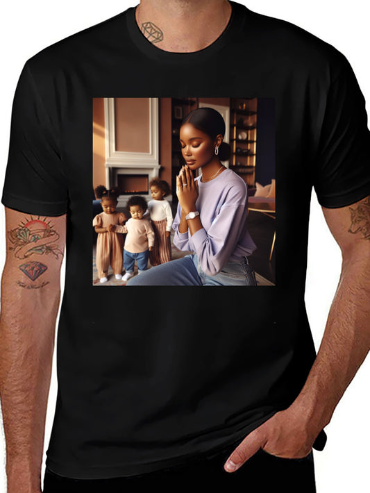 Stylish Graphic Print Black T-Shirt