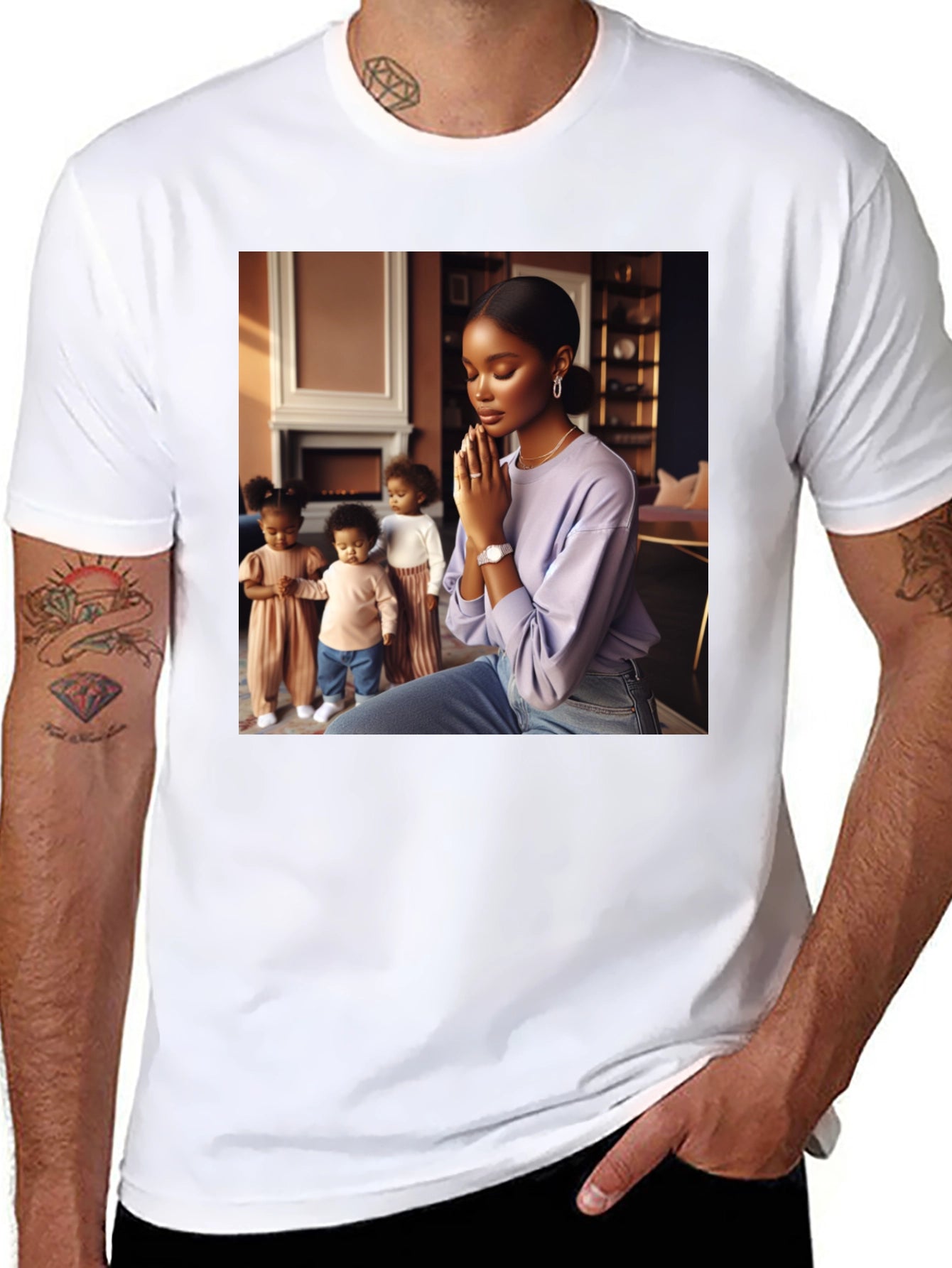 Stylish Graphic Print Black T-Shirt