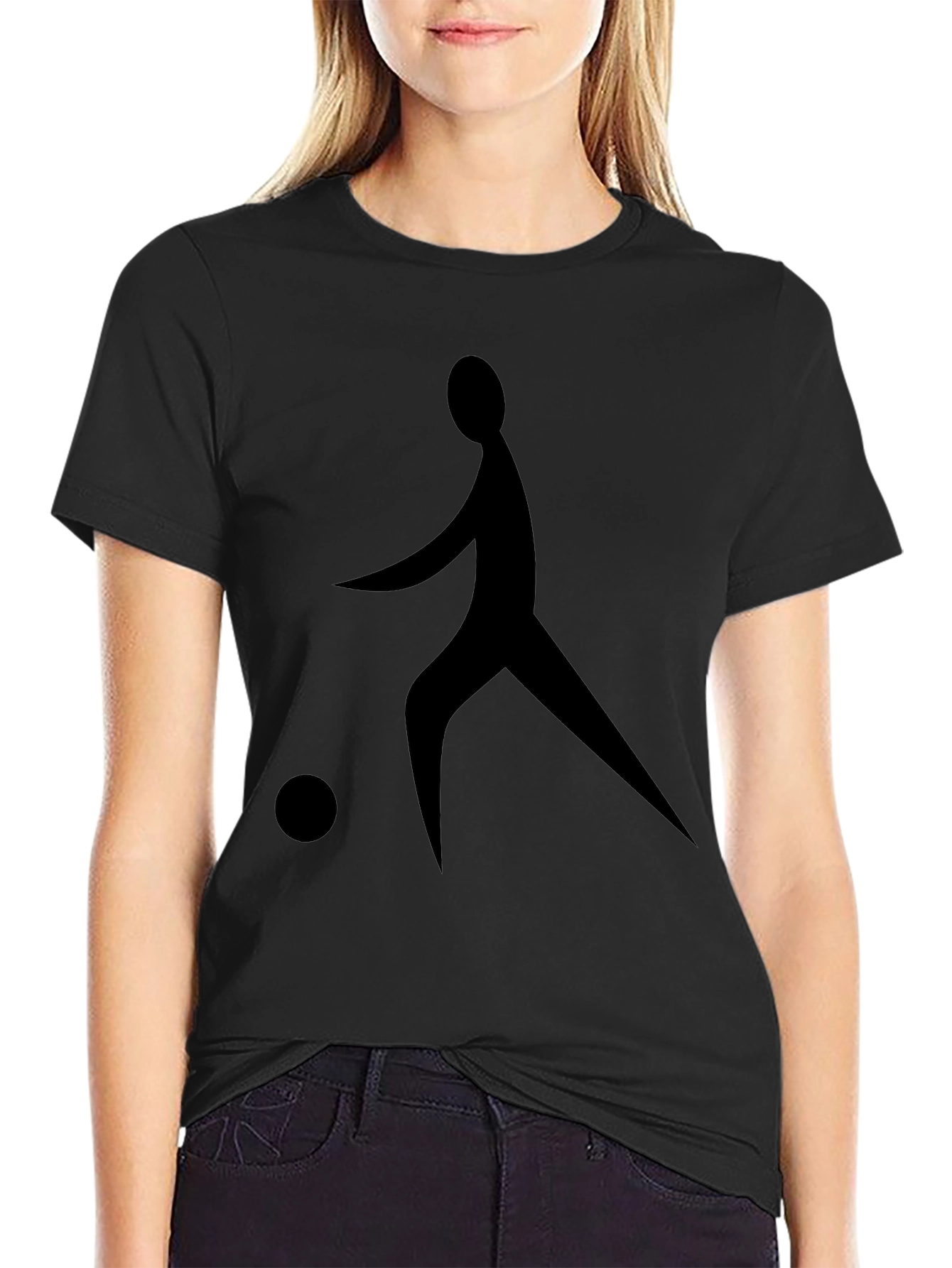 Black Soccer Player Graphic Tee