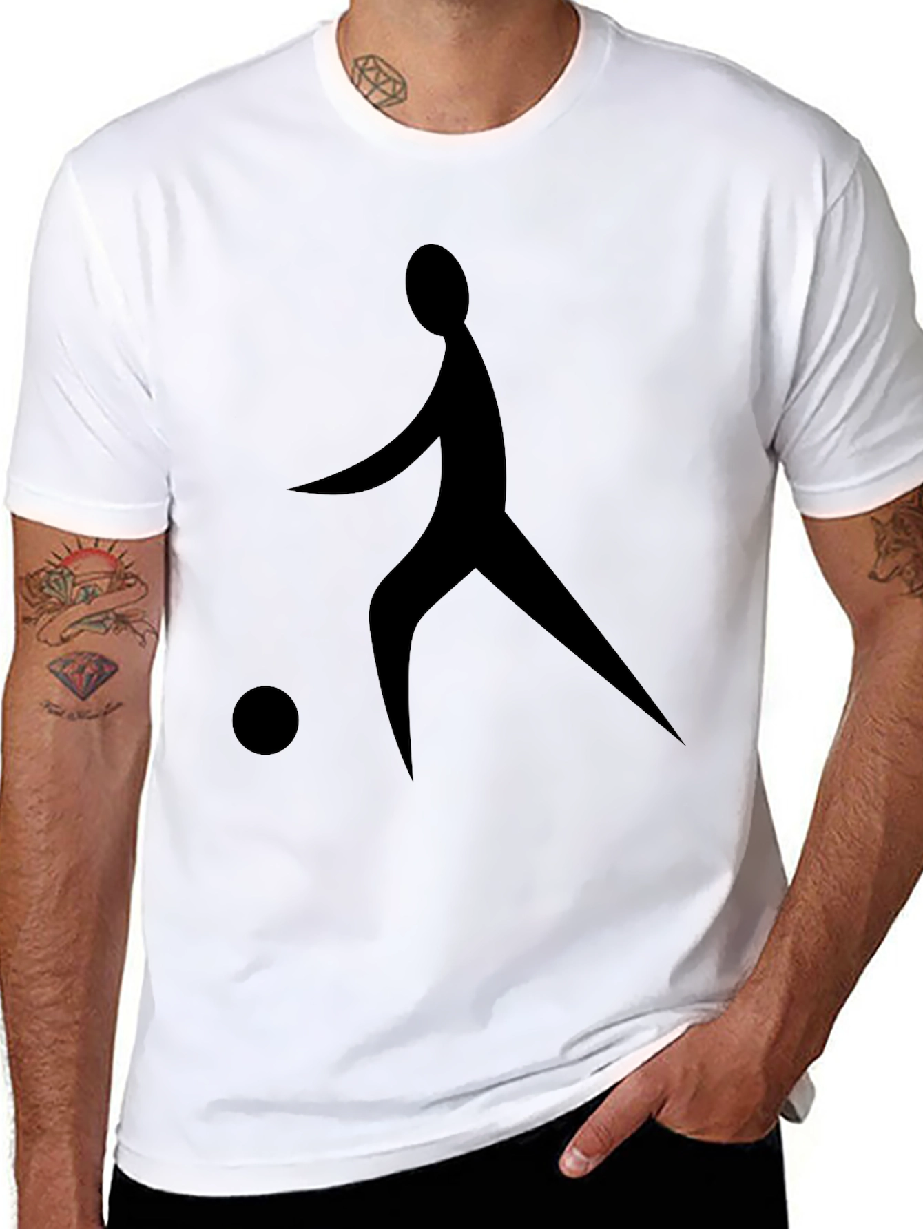 Black Soccer Player Graphic Tee