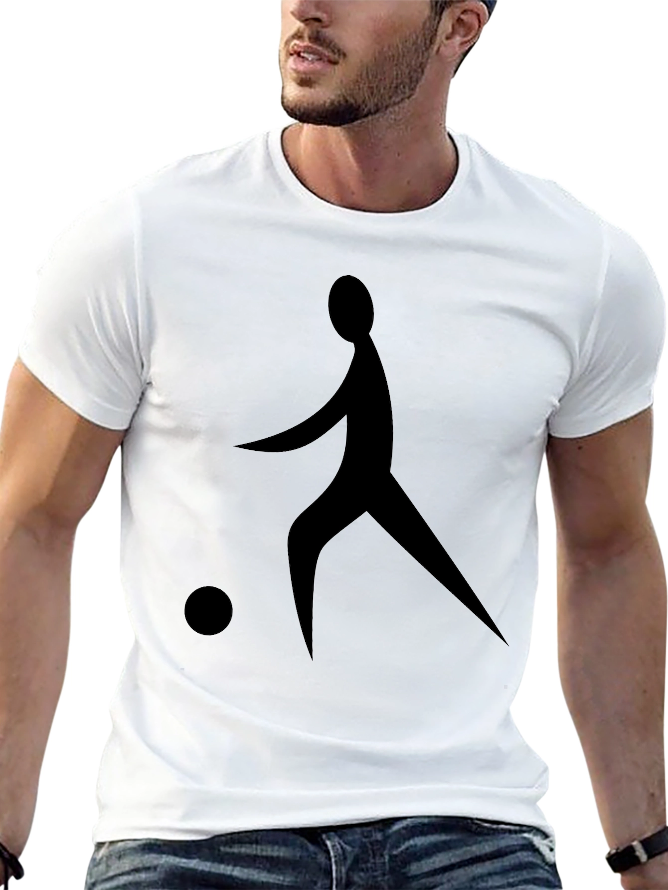 Black Soccer Player Graphic Tee