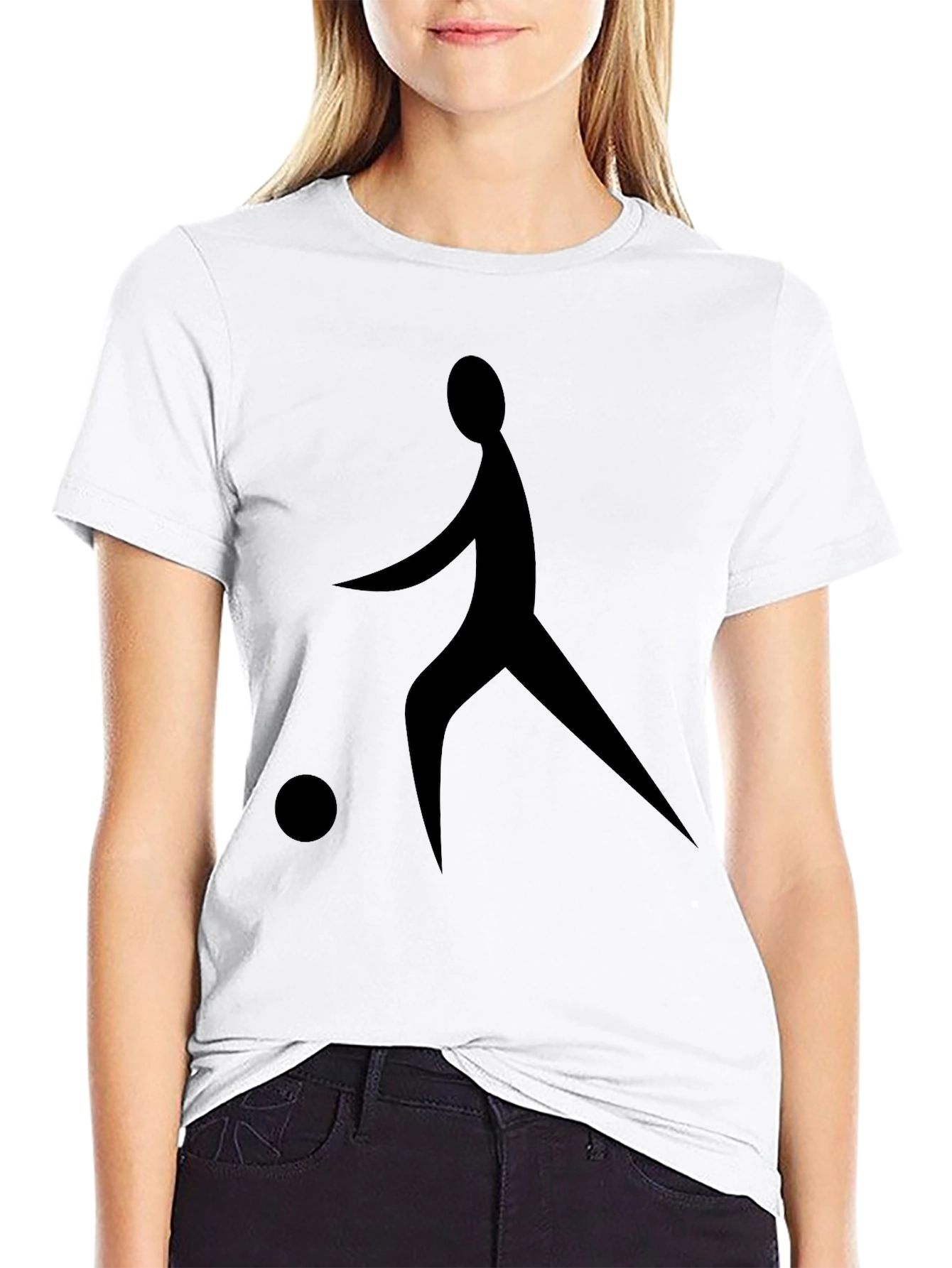 Black Soccer Player Graphic Tee