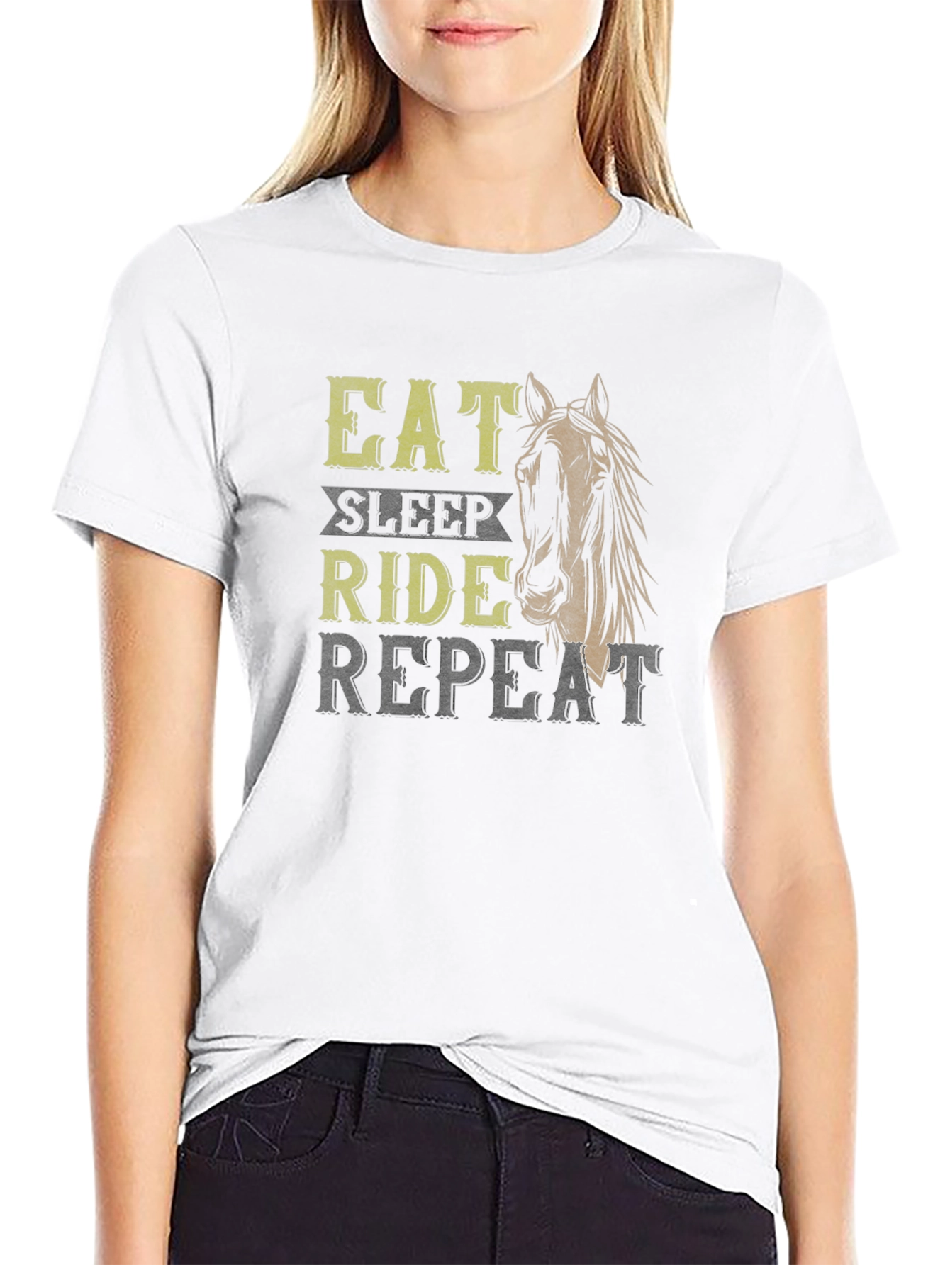 Eat Sleep Ride Repeat Horse T-Shirt