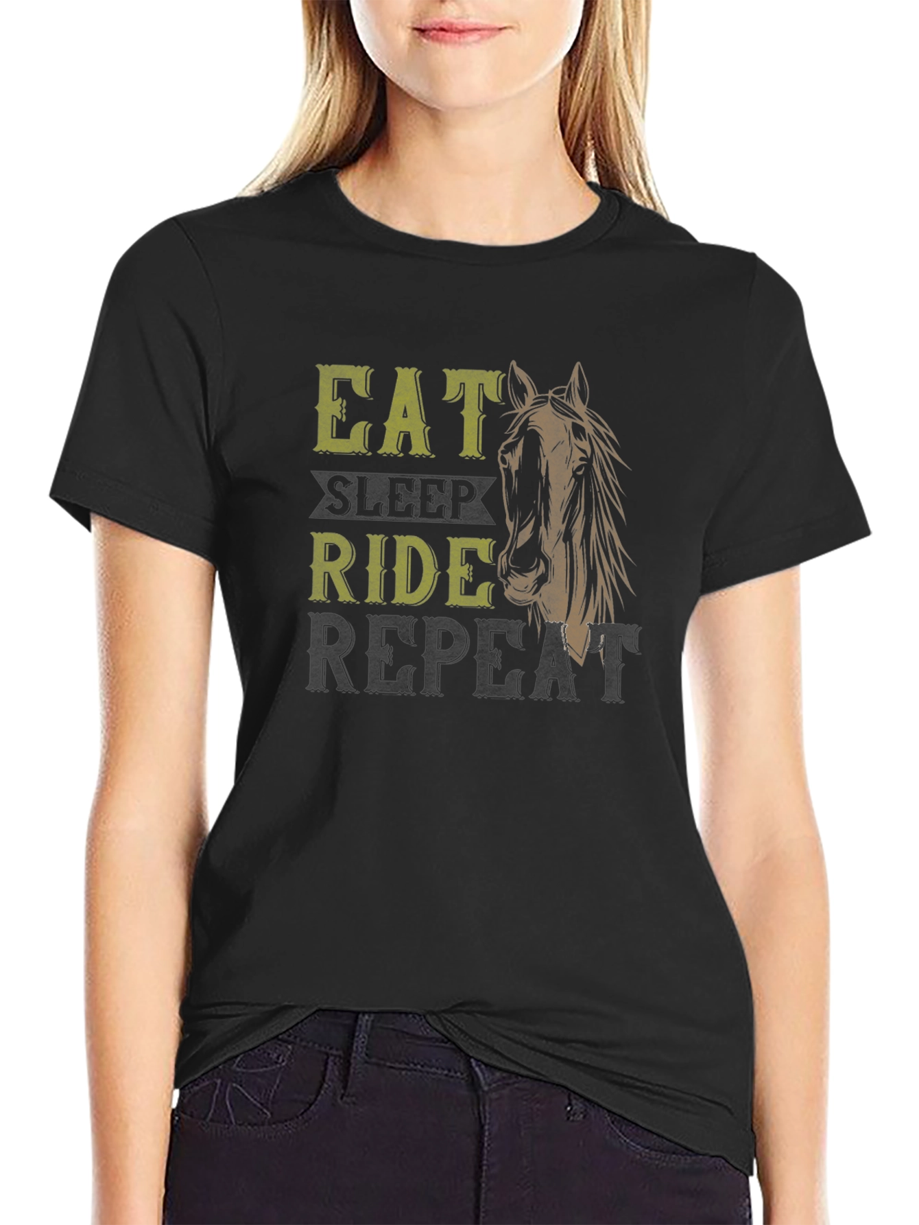 Eat Sleep Ride Repeat Horse T-Shirt