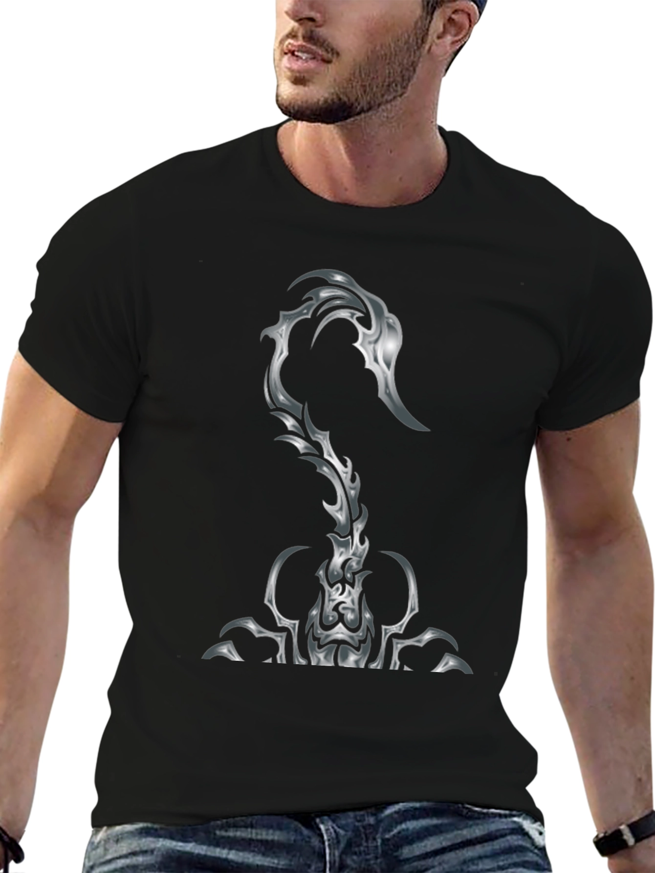 Scorpion Graphic Print Black T-Shirt