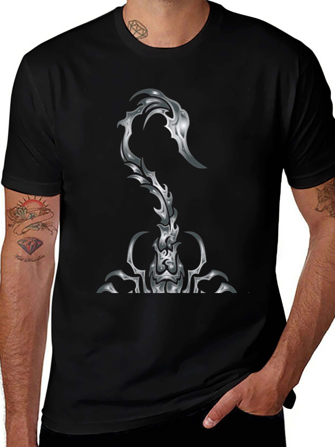 Scorpion Graphic Print Black T-Shirt