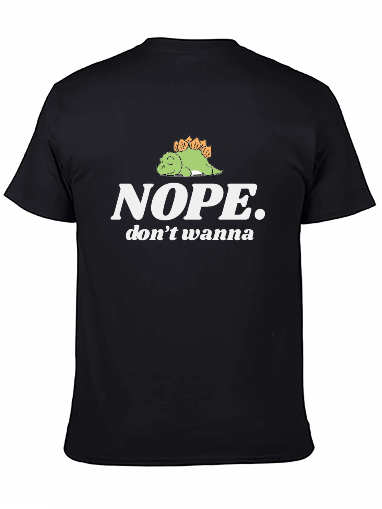 Nope. Lazy Dino Graphic Tee - Black Cotton T-Shirt