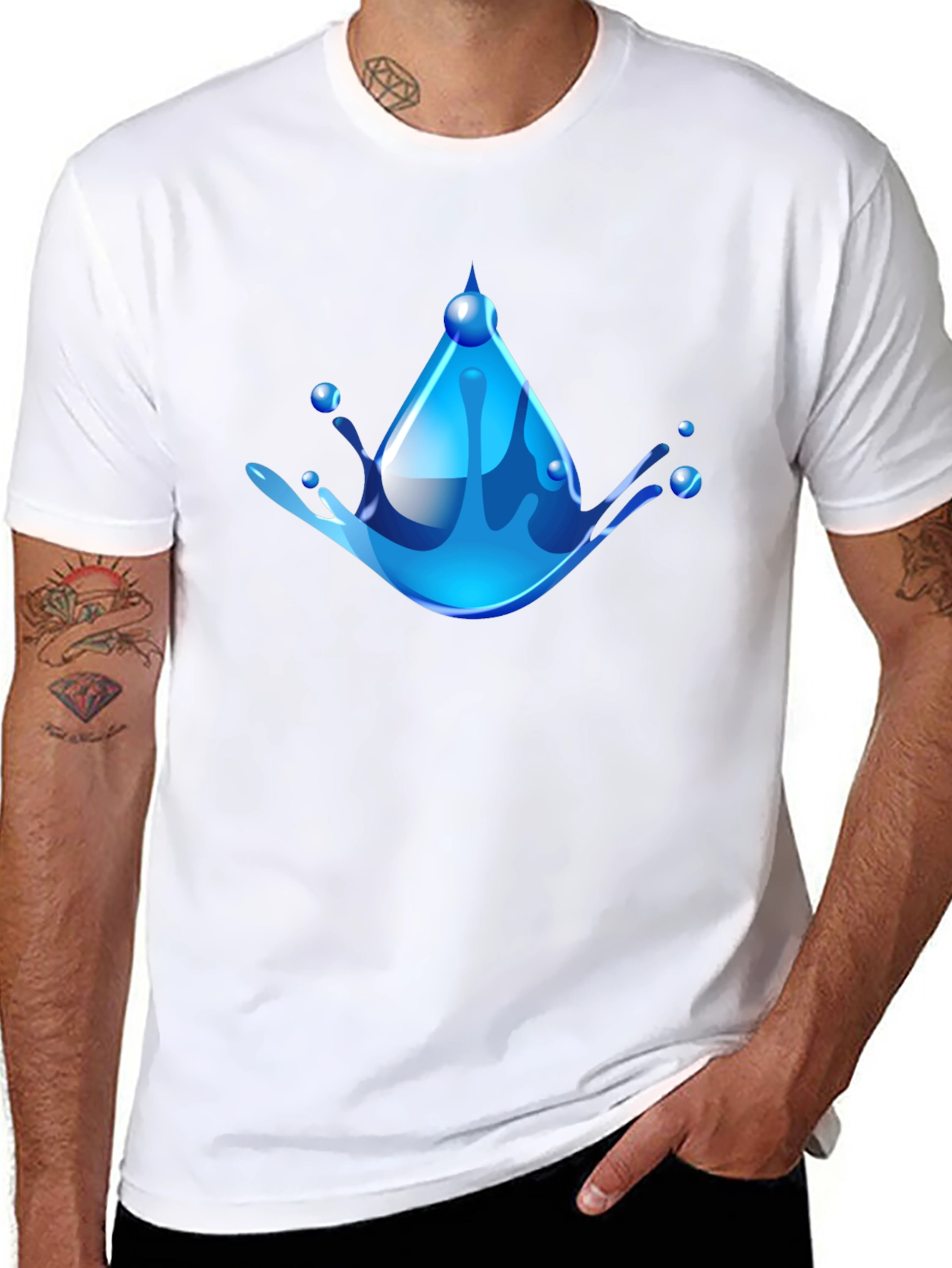 Water Drop Graphic Tee - Cool & Refreshing Design