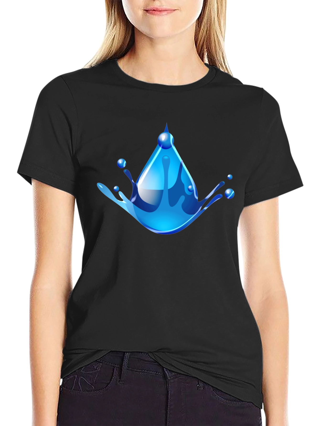 Water Drop Graphic Tee - Cool & Refreshing Design