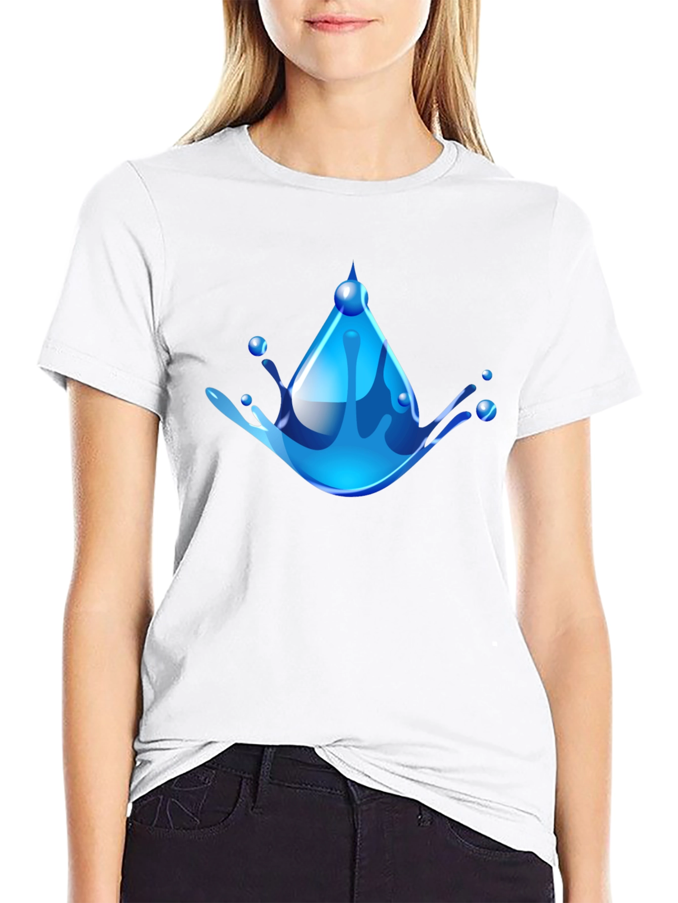 Water Drop Graphic Tee - Cool & Refreshing Design