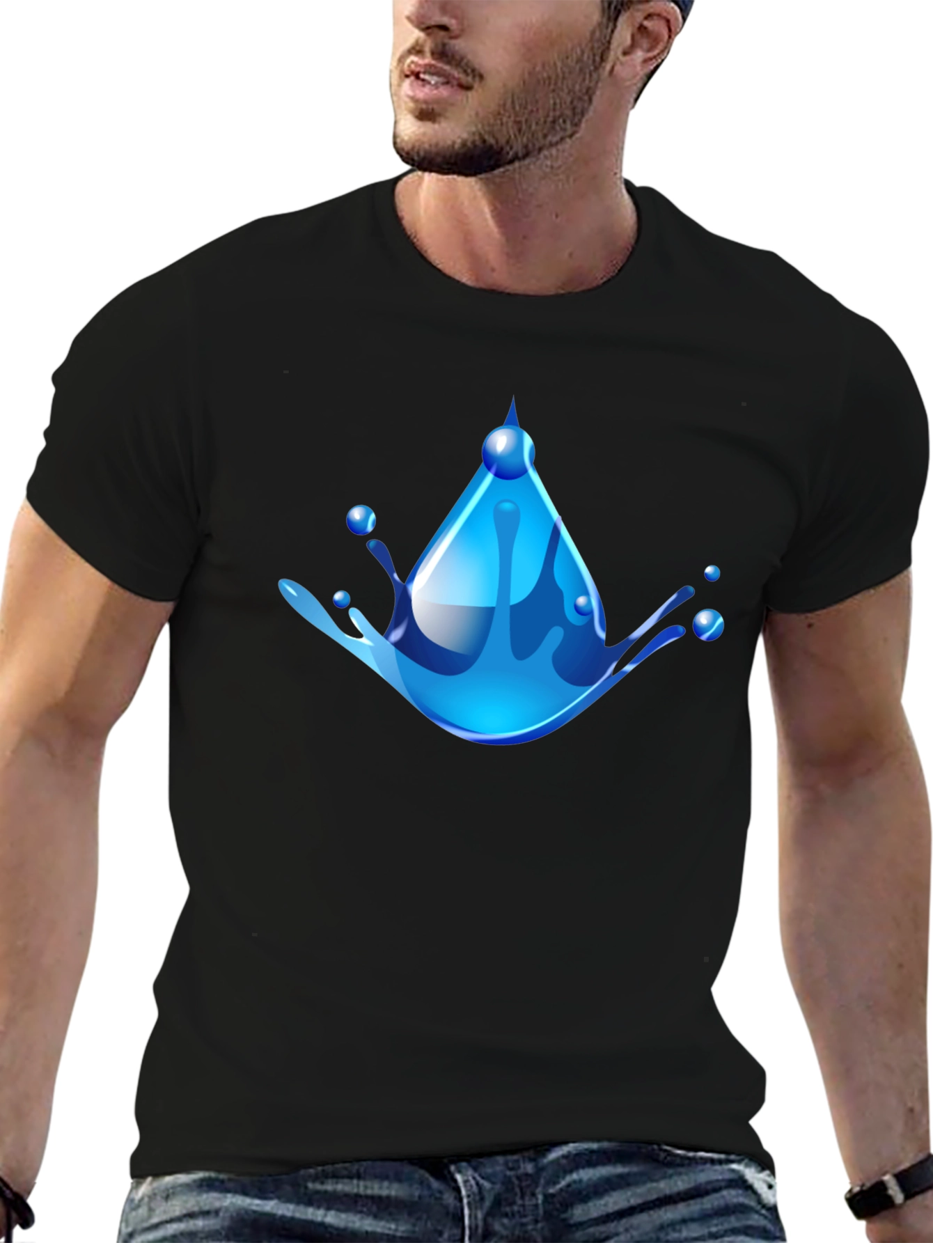 Water Drop Graphic Tee - Cool & Refreshing Design