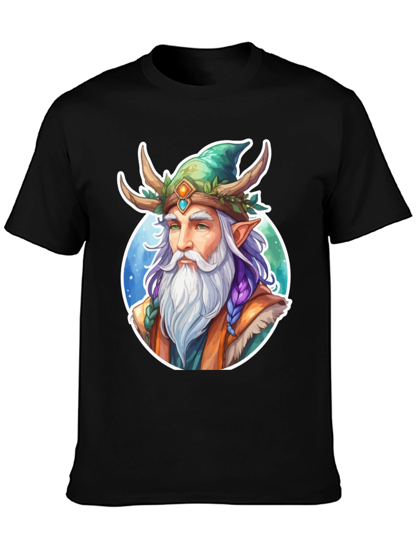 Fantasy Elf Wizard Graphic T-Shirt