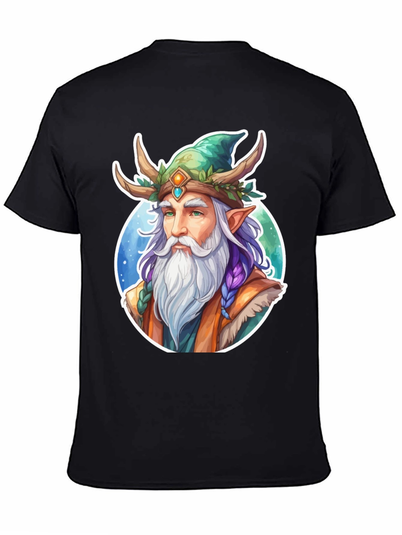 Fantasy Elf Wizard Graphic T-Shirt