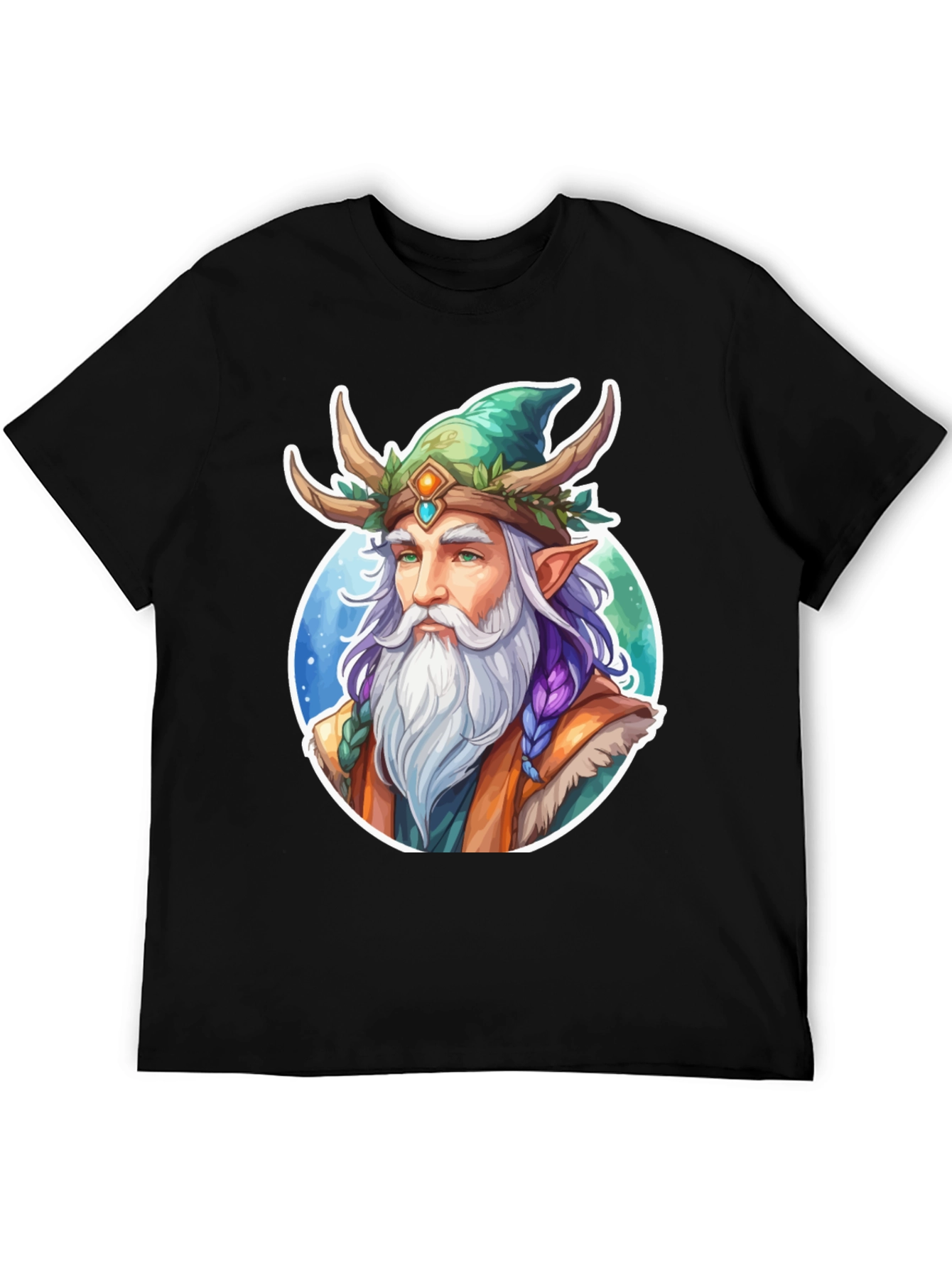 Fantasy Elf Wizard Graphic T-Shirt
